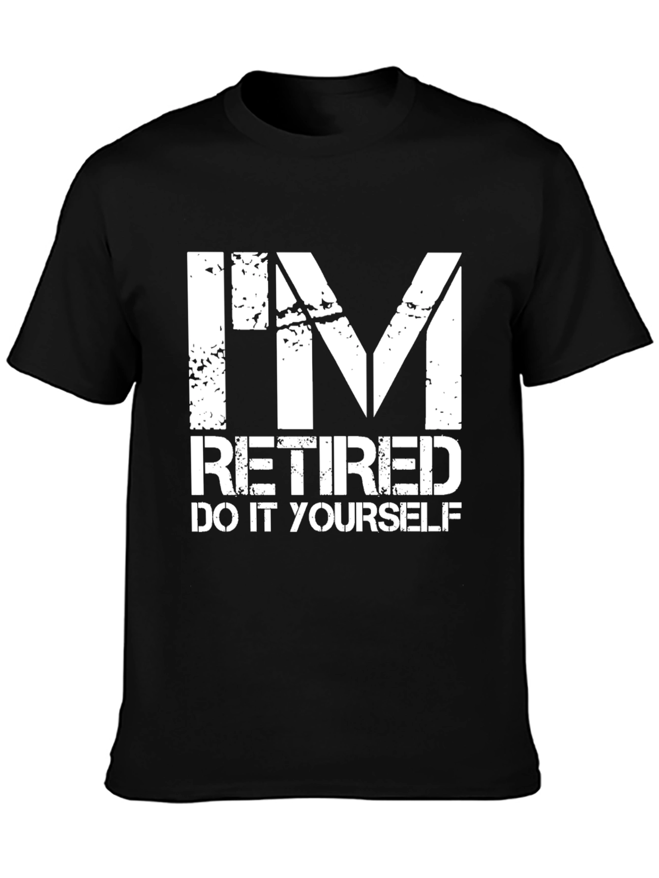 Black I'm Retired Do It Yourself Graphic T-Shirt view 3