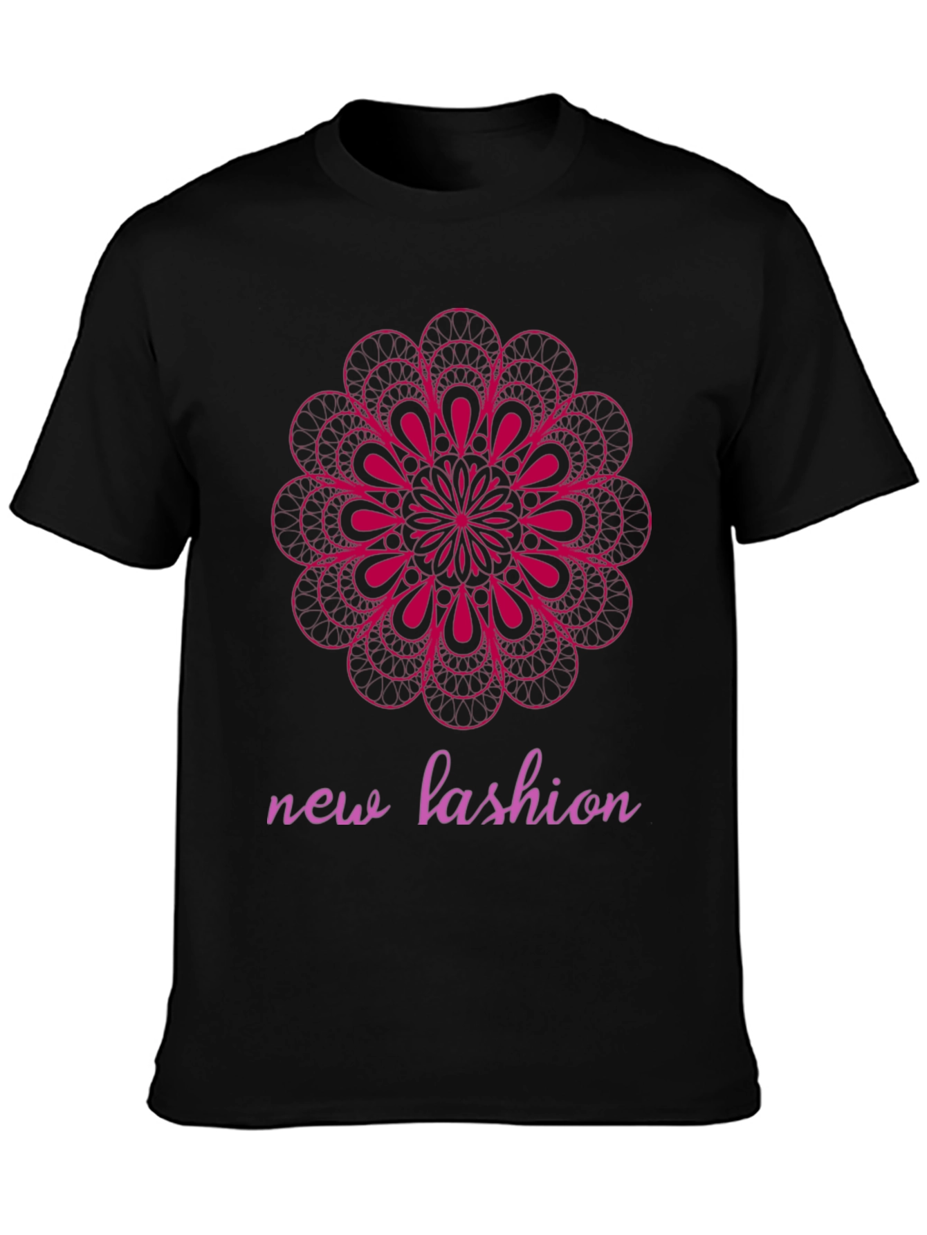 Black Geometric Mandala Graphic Tee - Modern Fashion Statement view 3
