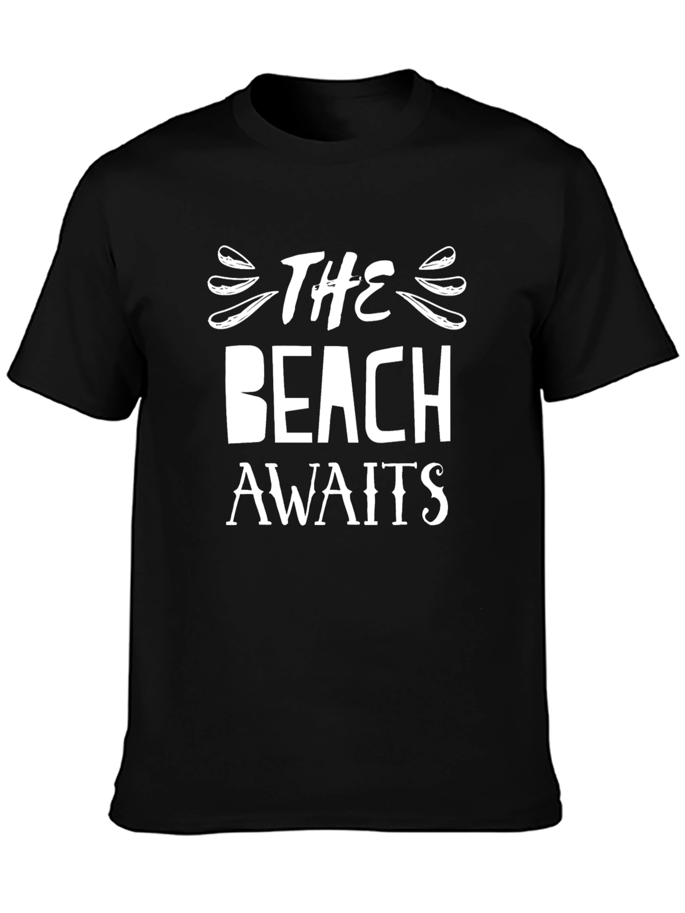 Black The Beach Awaits Graphic T-Shirt - Black view 3