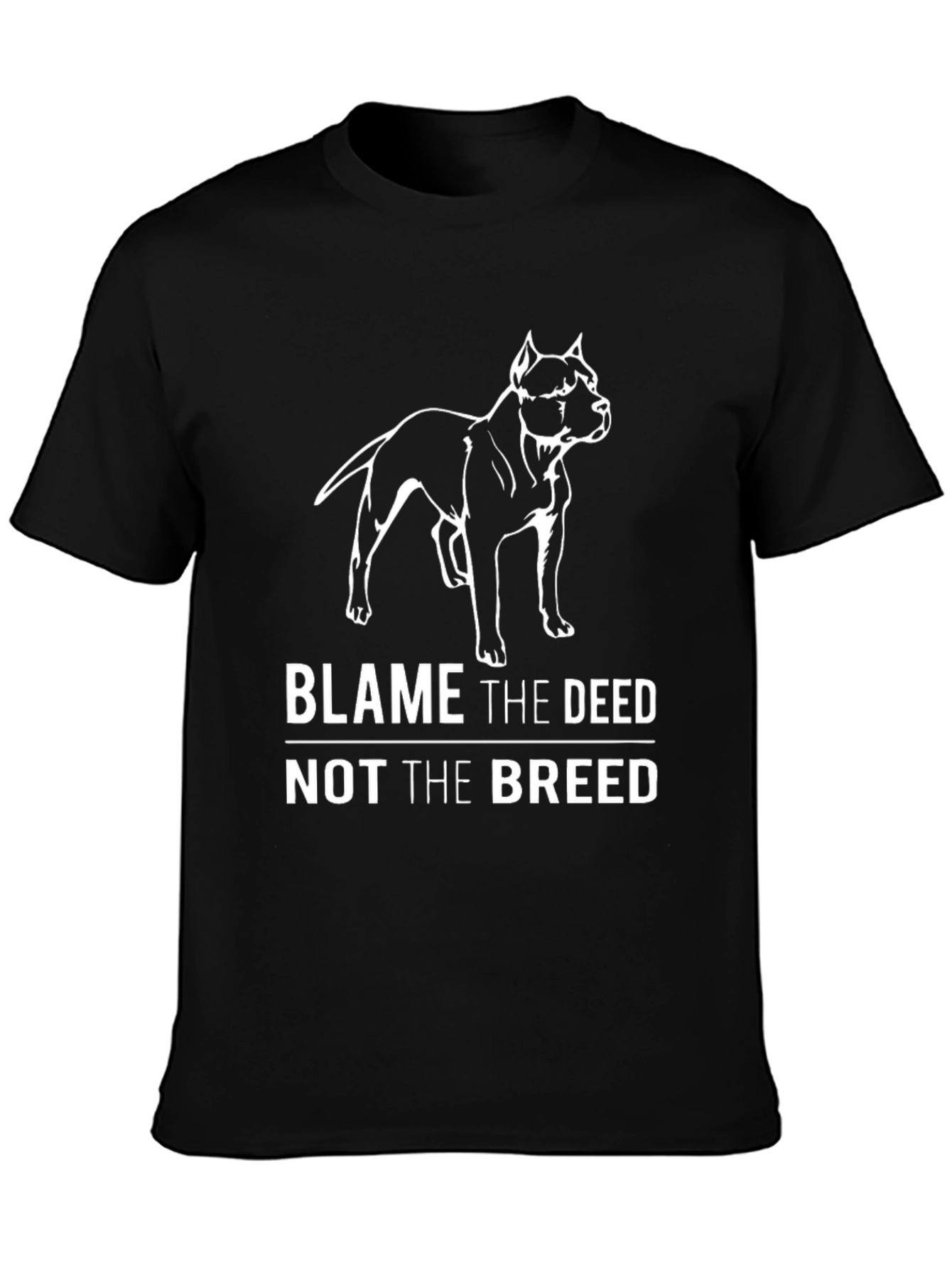 Black Blame the Deed Pitbull T-Shirt view 3