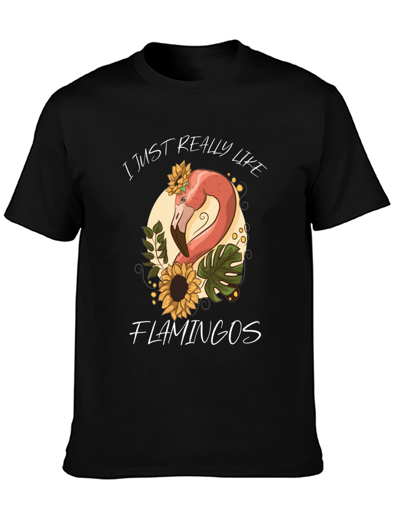 Black Flamingo Lover Graphic Tee - Cute and Comfy! view 3