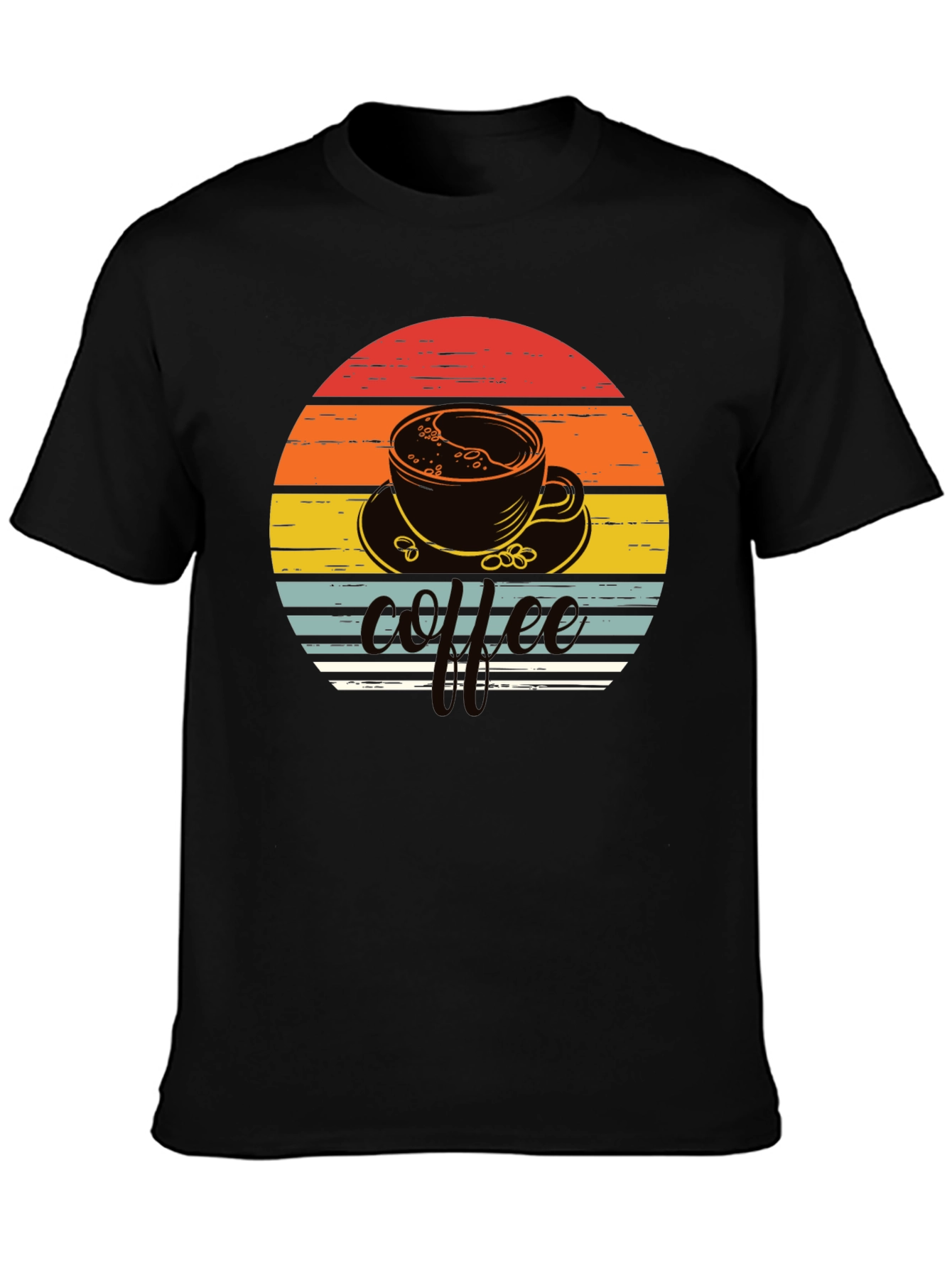 Black Coffee Sunset Graphic Tee - Retro Style Shirt view 3