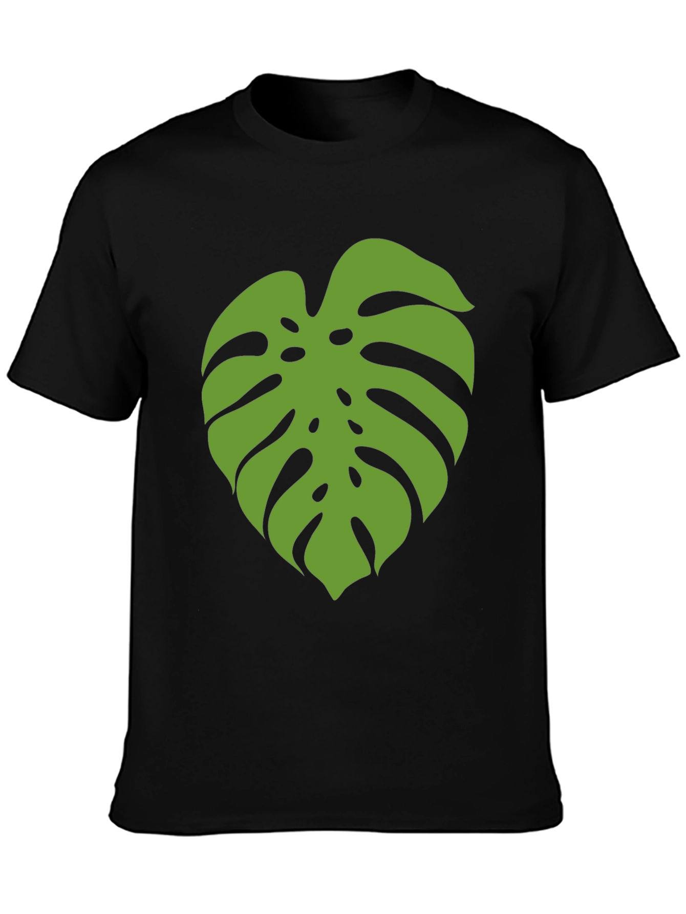 Monstera Leaf Graphic Tee - Black - 3