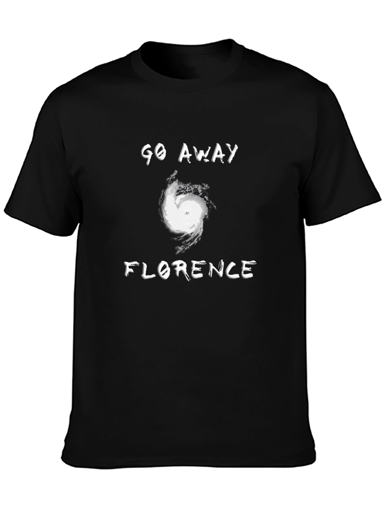 Black Go Away Florence T-Shirt: Hurricane Graphic Tee view 3