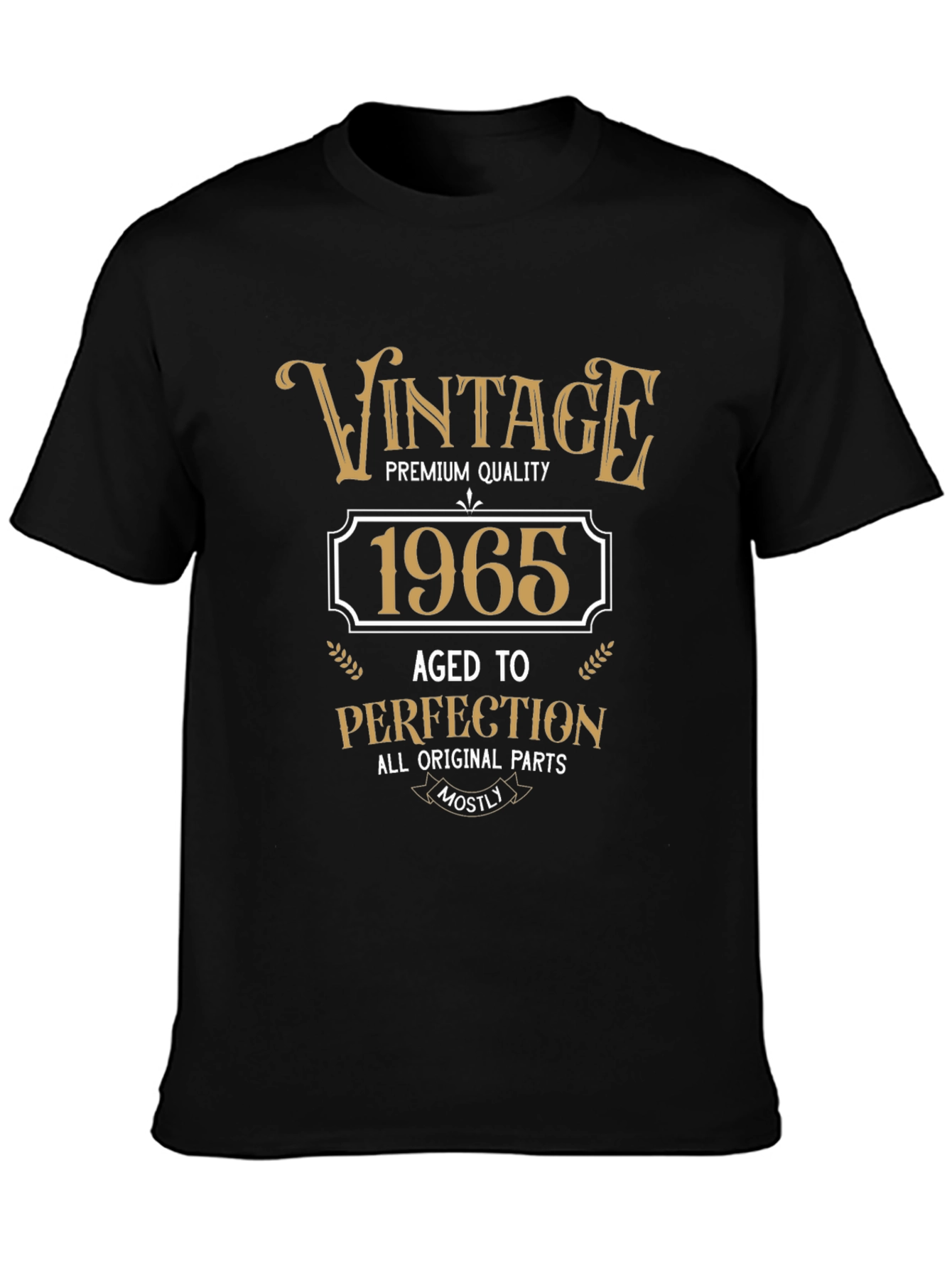 Black Vintage 1965 Aged To Perfection Black T-Shirt view 3