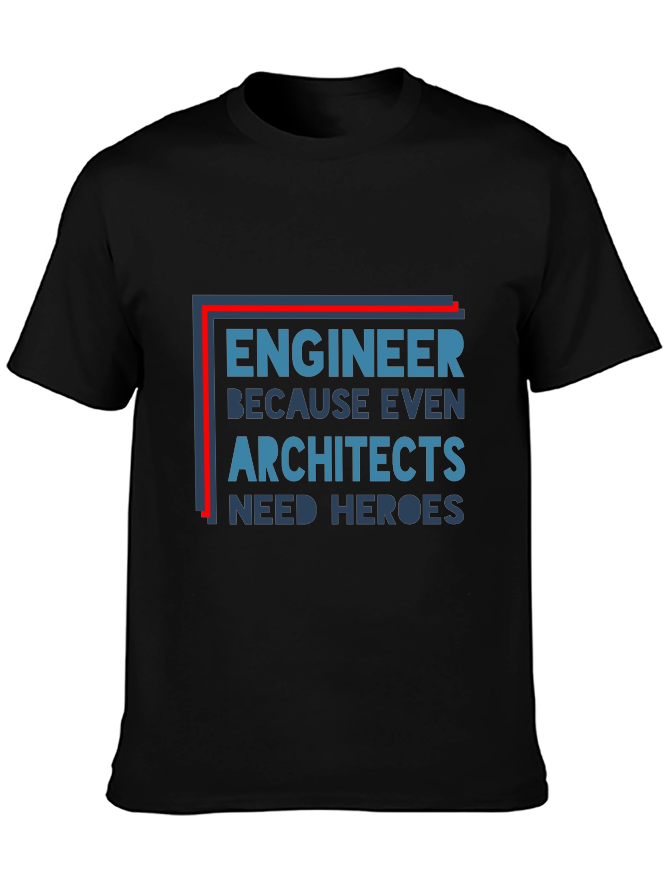 Black Engineer Hero Tee - Architect Appreciation Shirt view 3