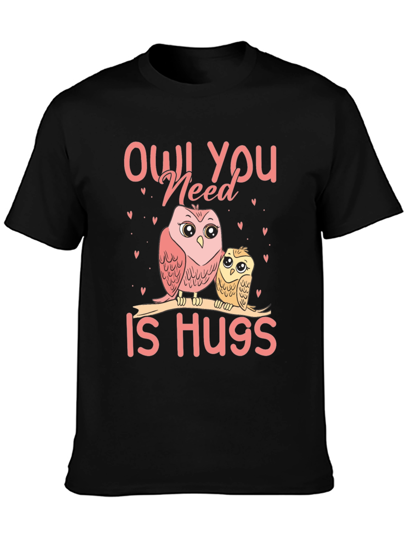 Black Owl You Need Is Hugs T-Shirt view 3