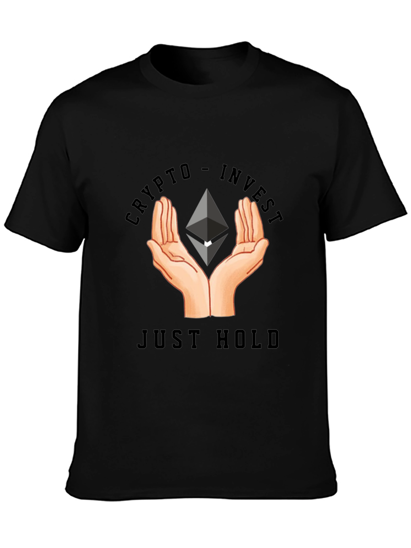 Black Crypto Invest - Just Hold T-Shirt view 3