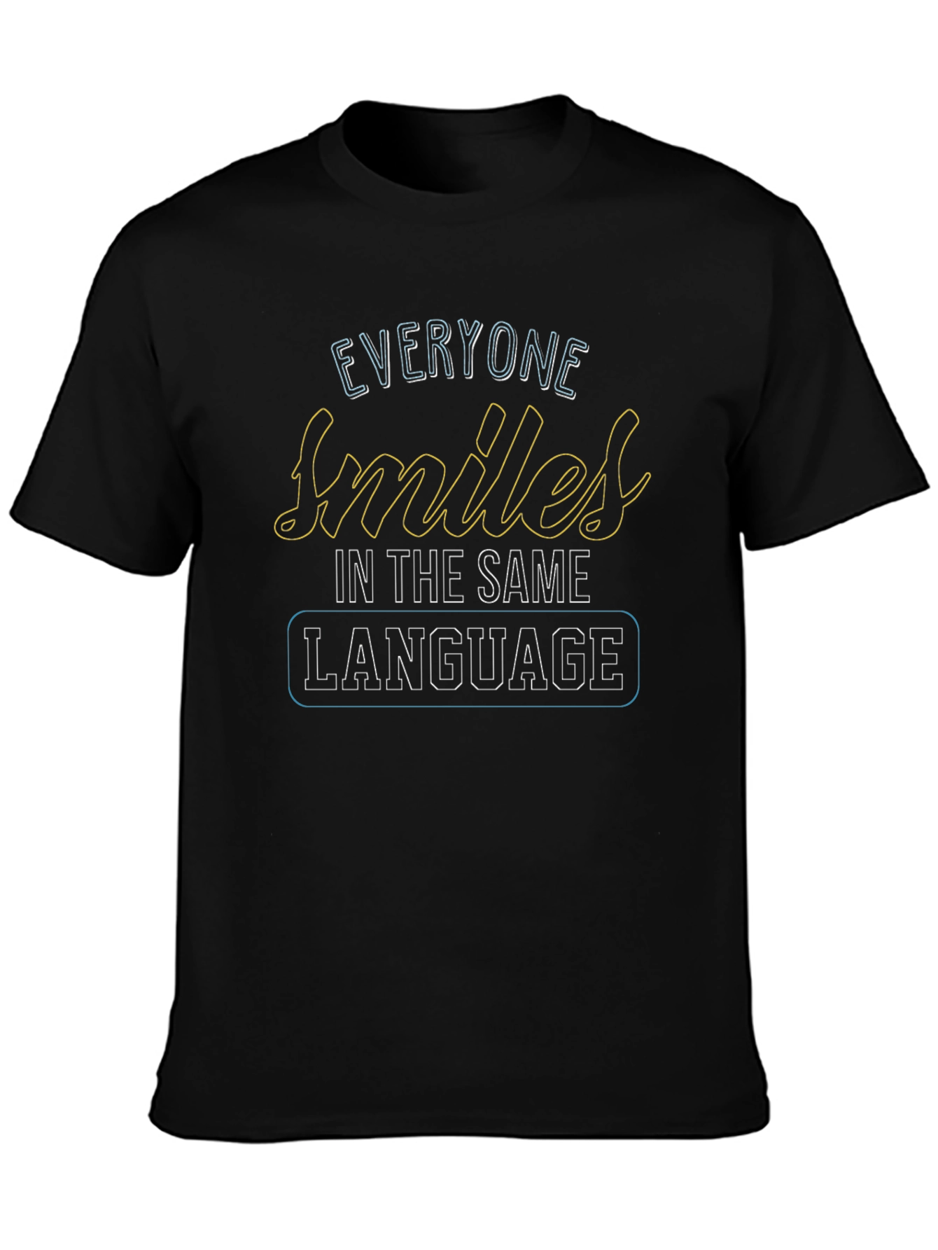 Black Everyone Smiles Graphic T-Shirt - Black view 3