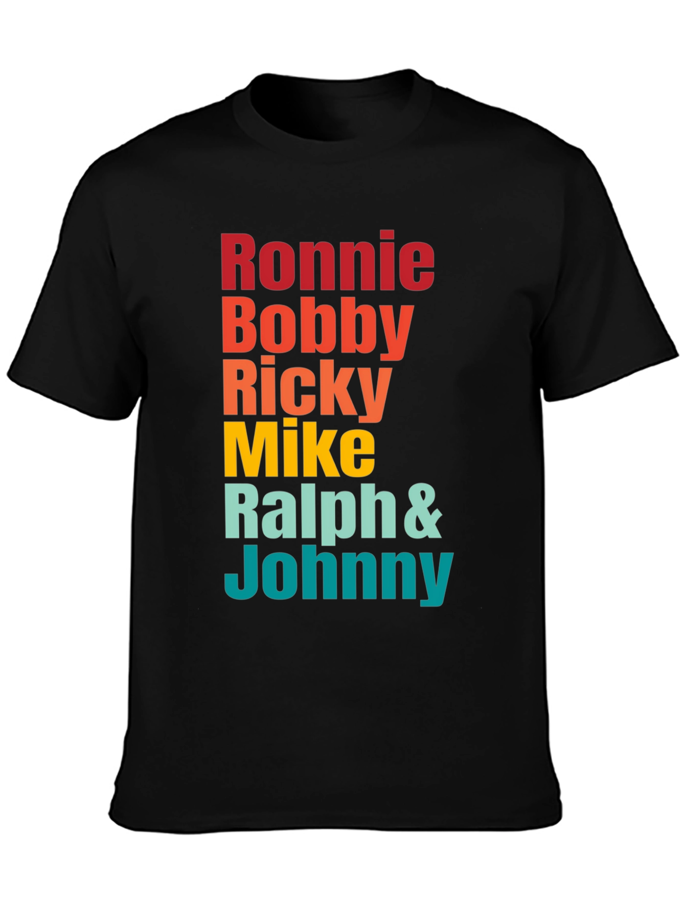 Black Ronnie Bobby Ricky Mike Ralph & Johnny Band Tee view 3