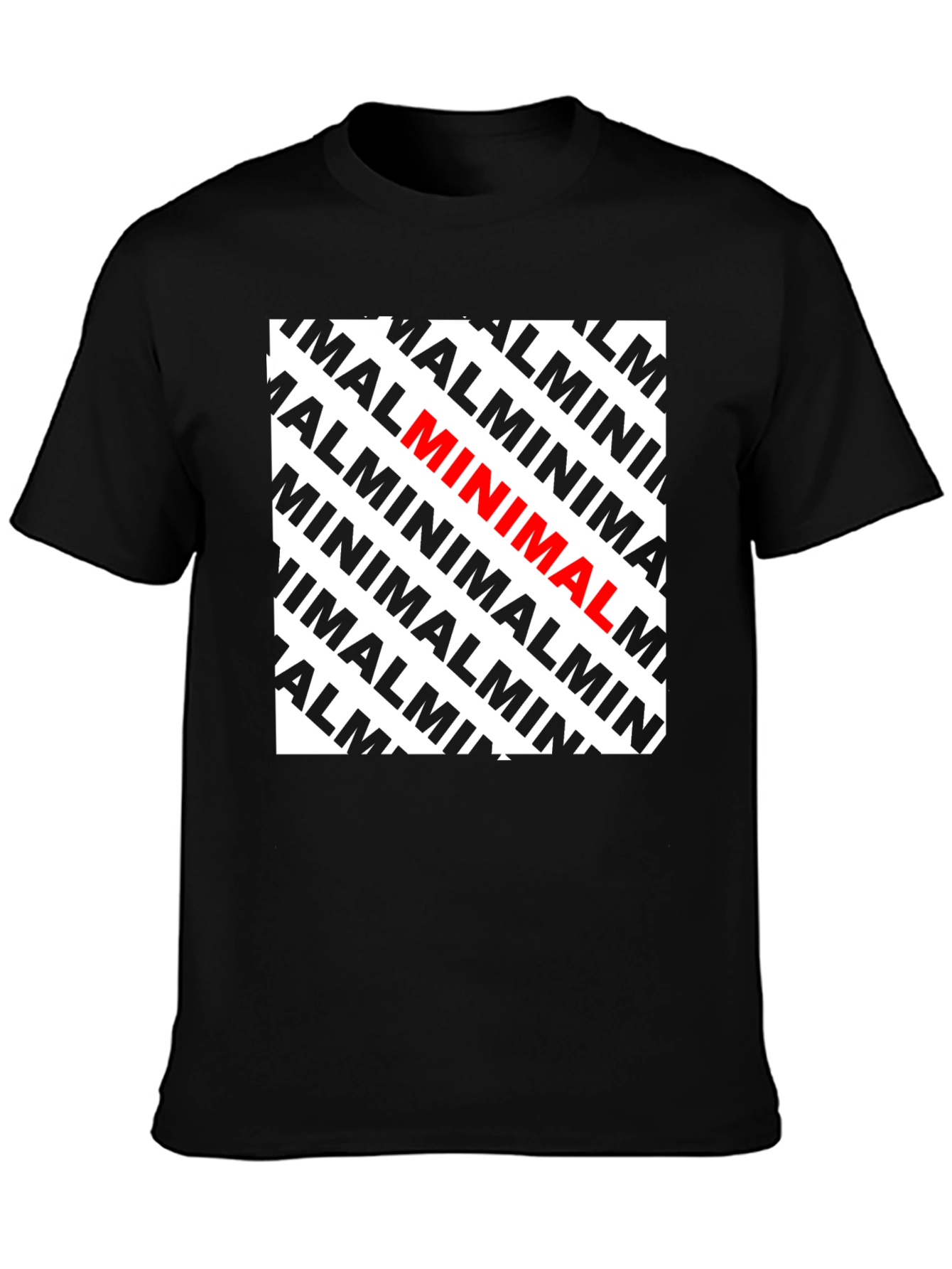 Black Minimalist Graphic Tee - Bold Wordplay T-Shirt view 3