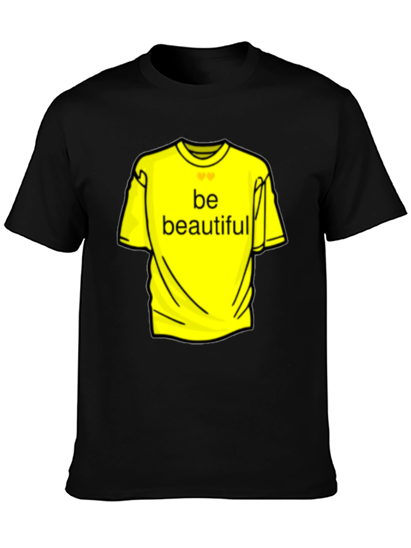 Black Be Beautiful Yellow Graphic Tee - Black Casual T-Shirt view 3