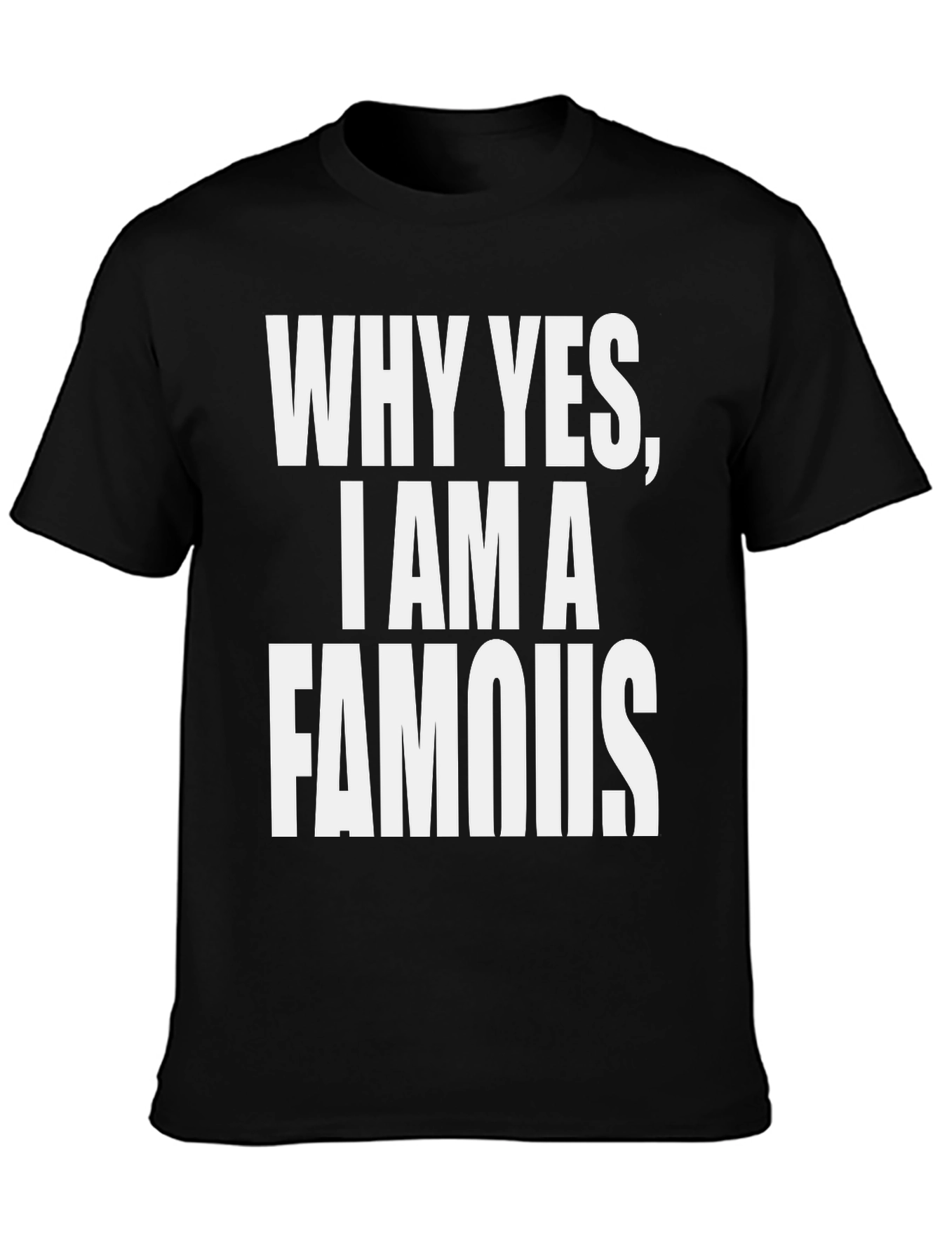 Black Why Yes, I Am A Famous T-Shirt - Black view 3