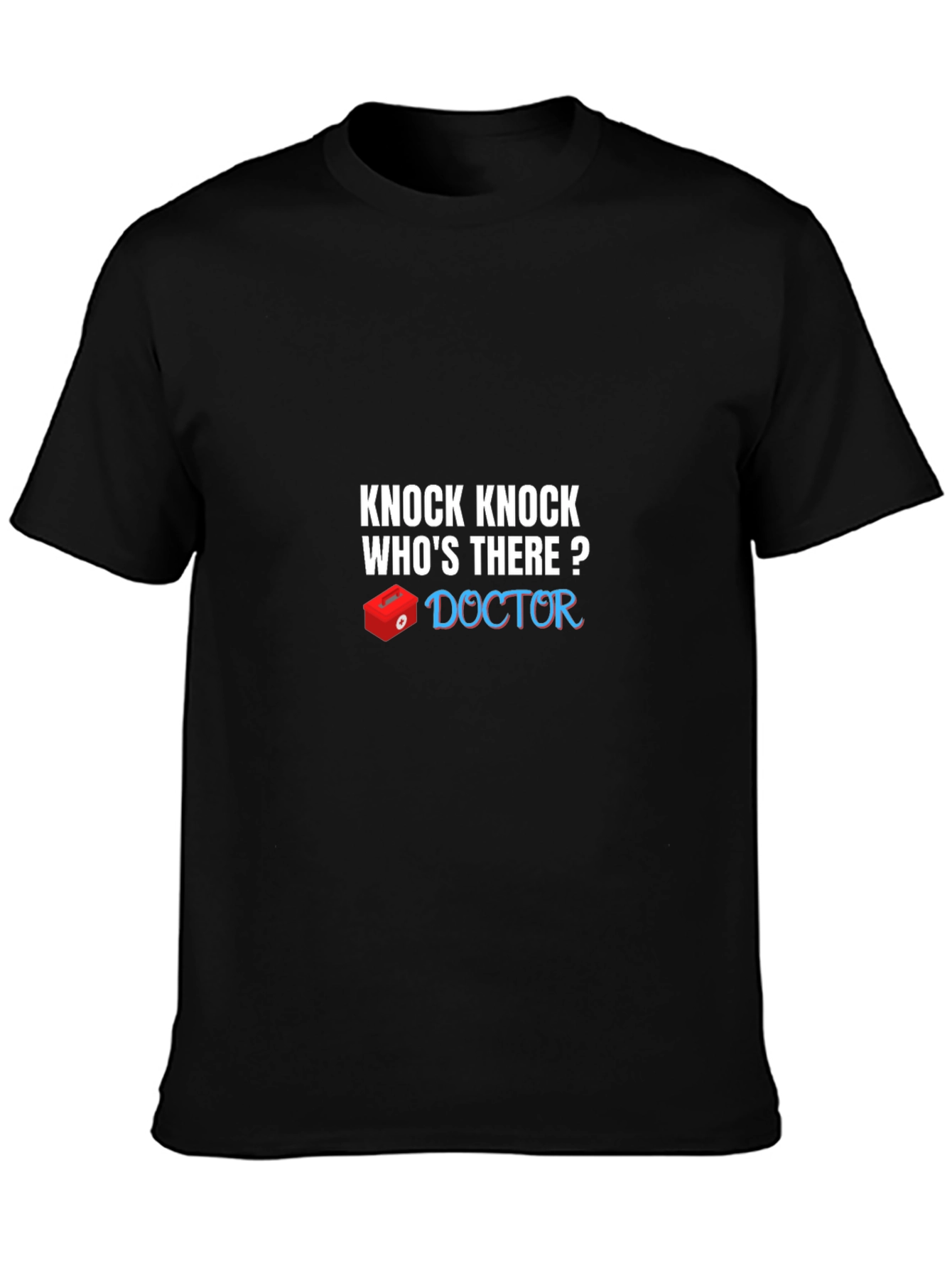Black Knock Knock Doctor T-Shirt Humor view 3