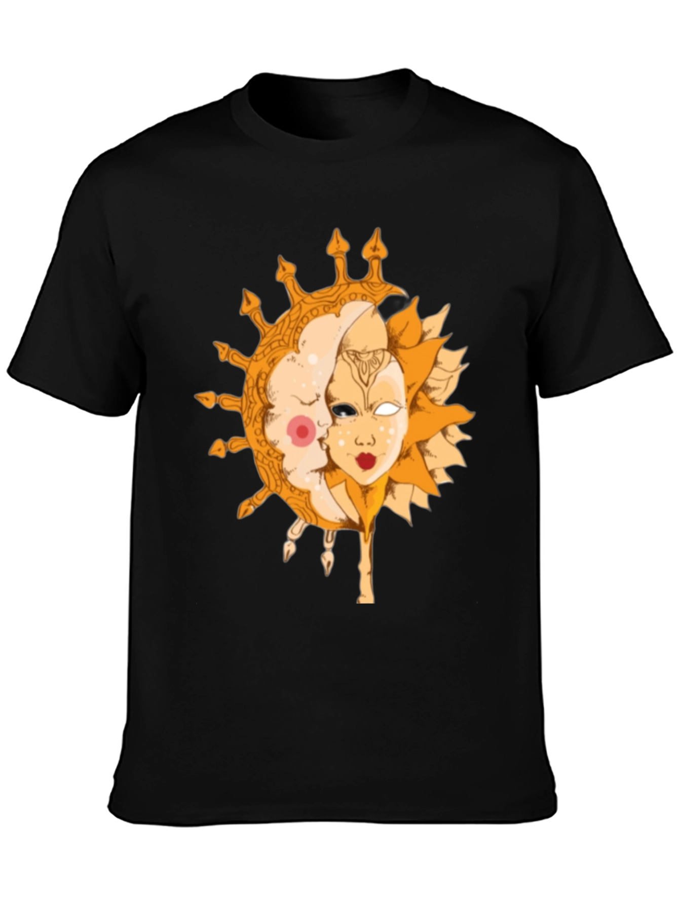 Black Sun and Moon Graphic Tee - Celestial Design view 3