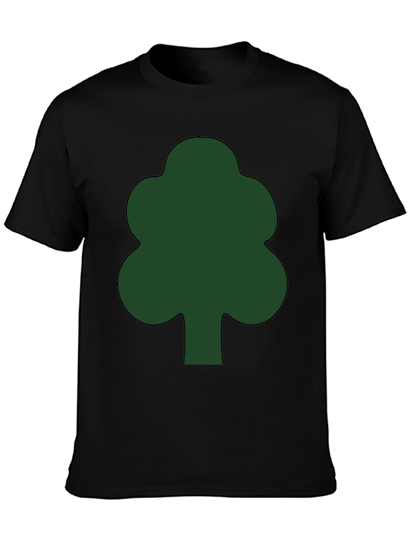 Black Green Tree Graphic Black T-Shirt view 3
