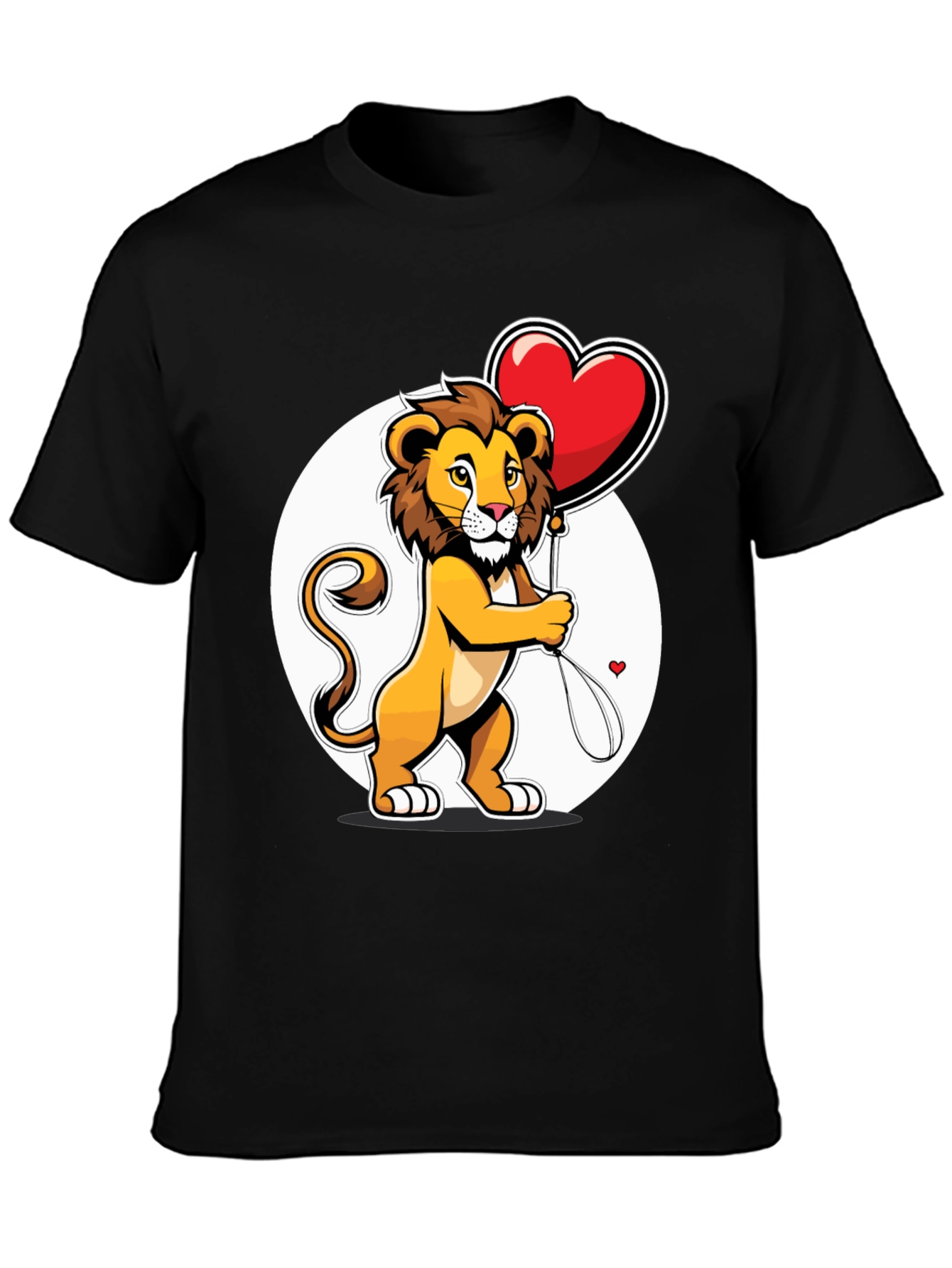 Black Lion Love Heart Balloon Graphic Tee view 3