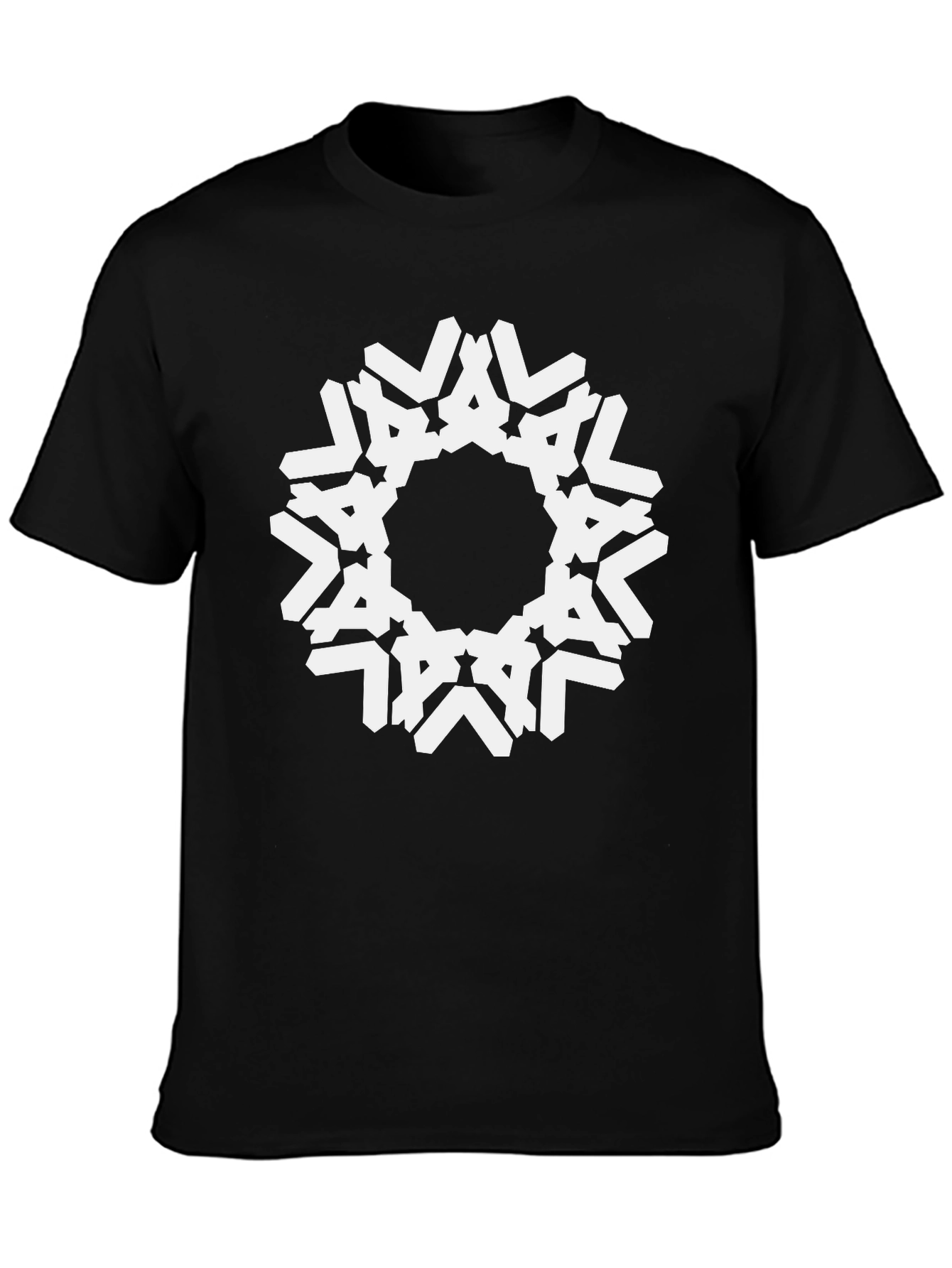 Black Geometric Mandala Graphic Black T-Shirt view 3