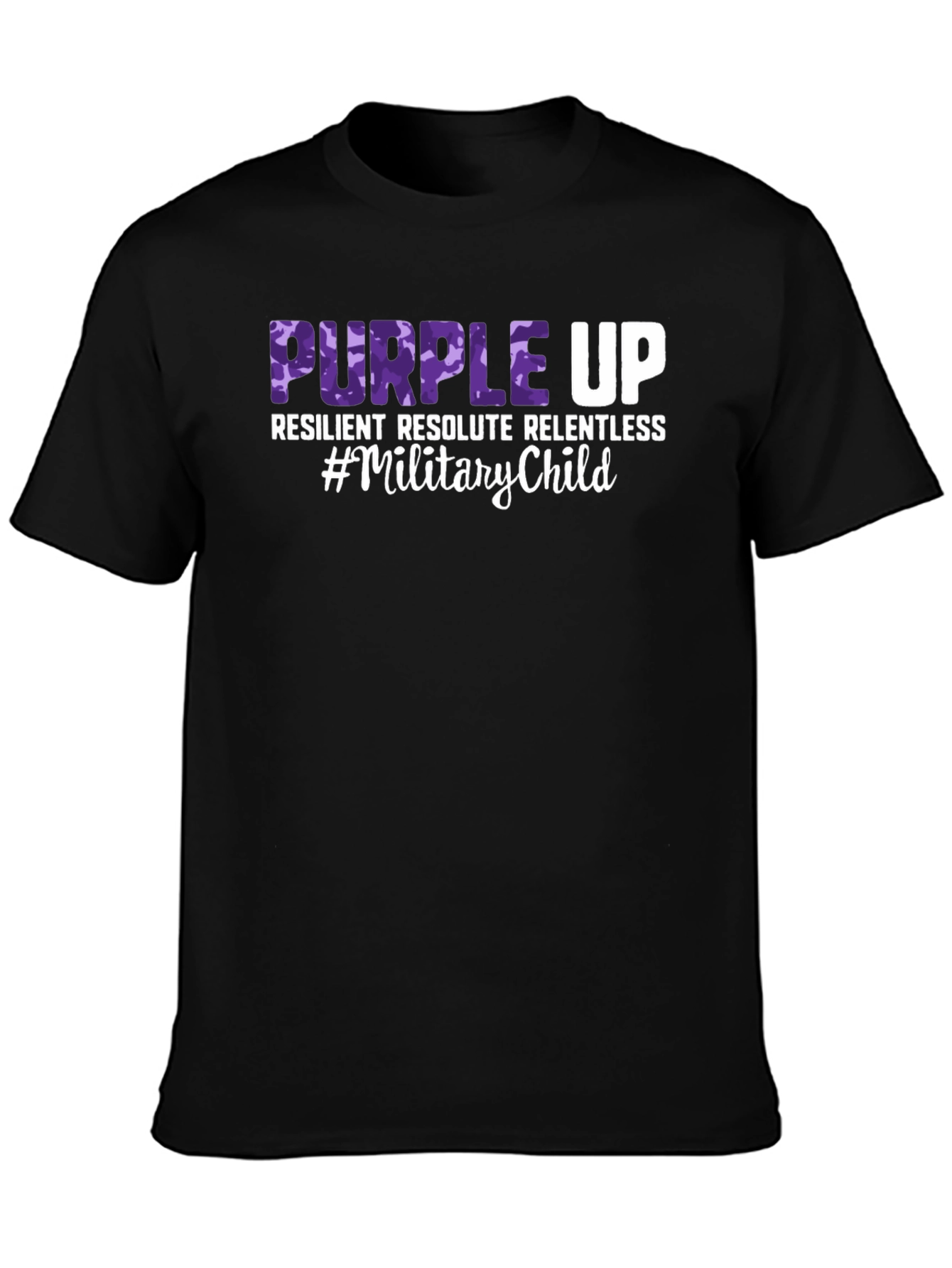 Black Purple Up Military Child T-Shirt view 3
