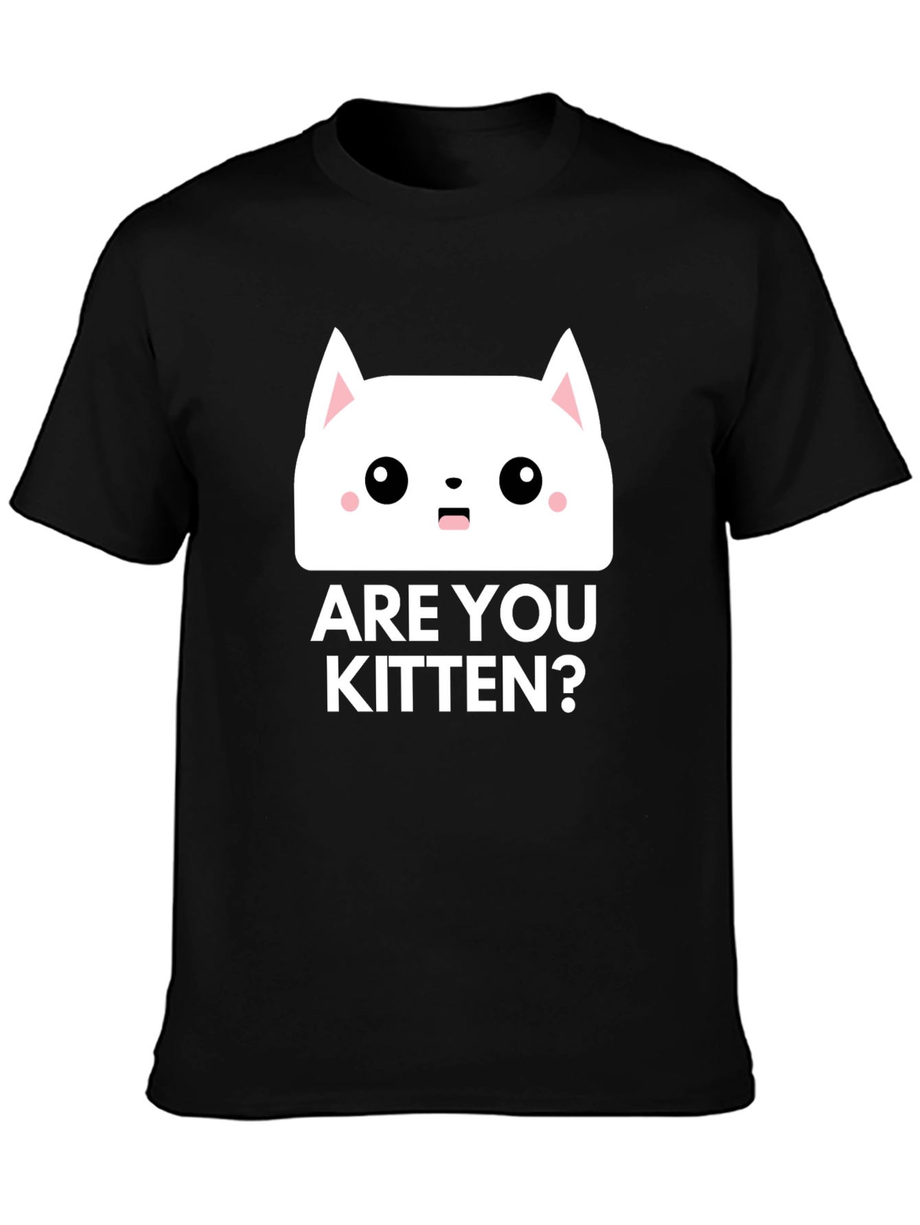 Black Are You Kitten Me? Graphic T-Shirt - Black Cotton Tee view 3