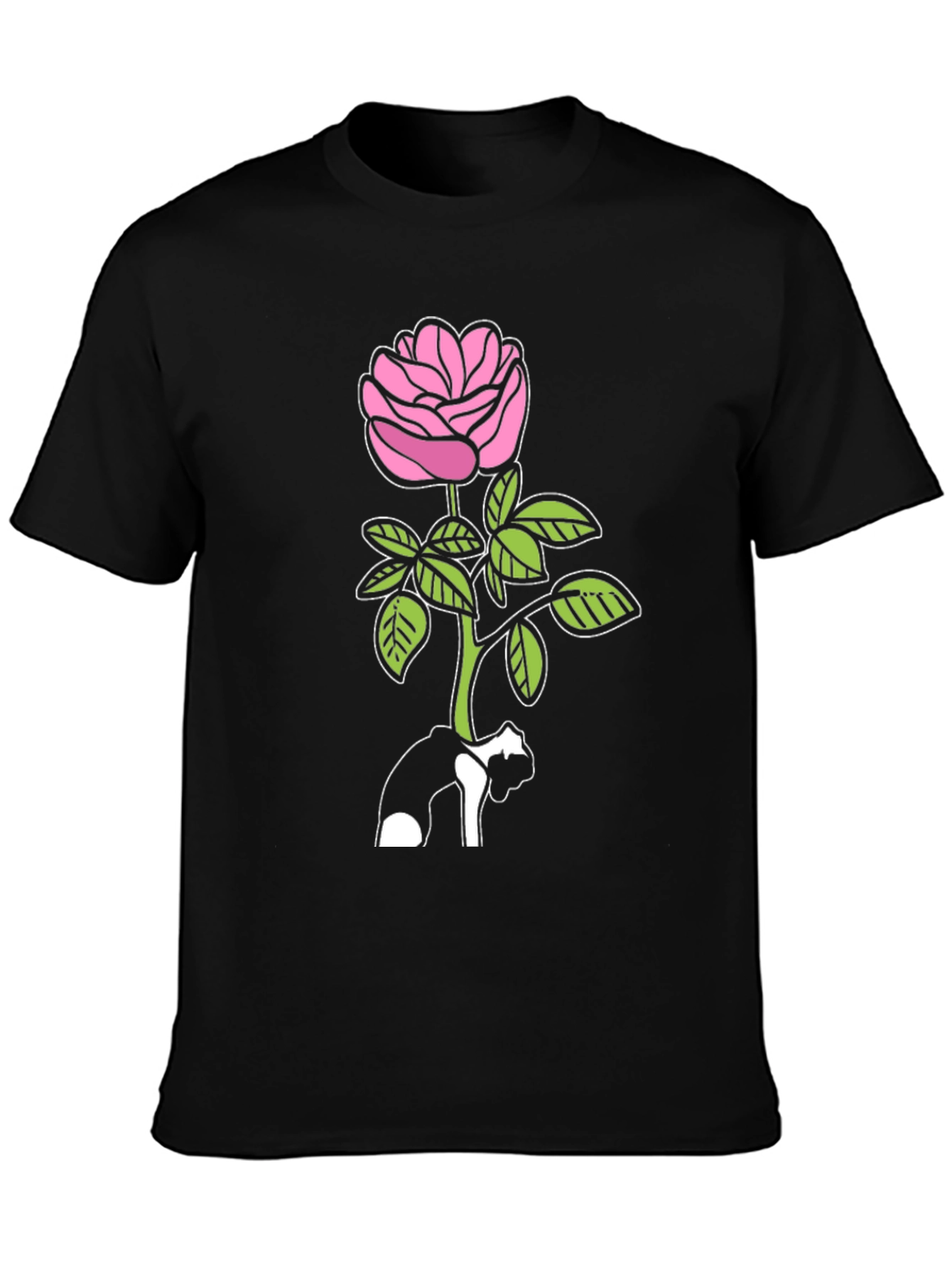 Black Rose Graphic Black T-Shirt - Stylish Floral Tee view 3