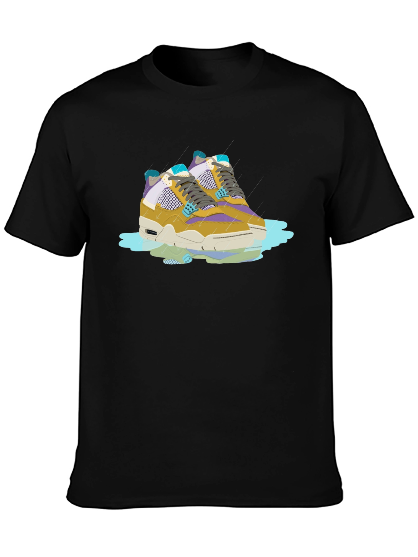 Black Sneaker Graphic Tee - Black Cotton Comfort view 3