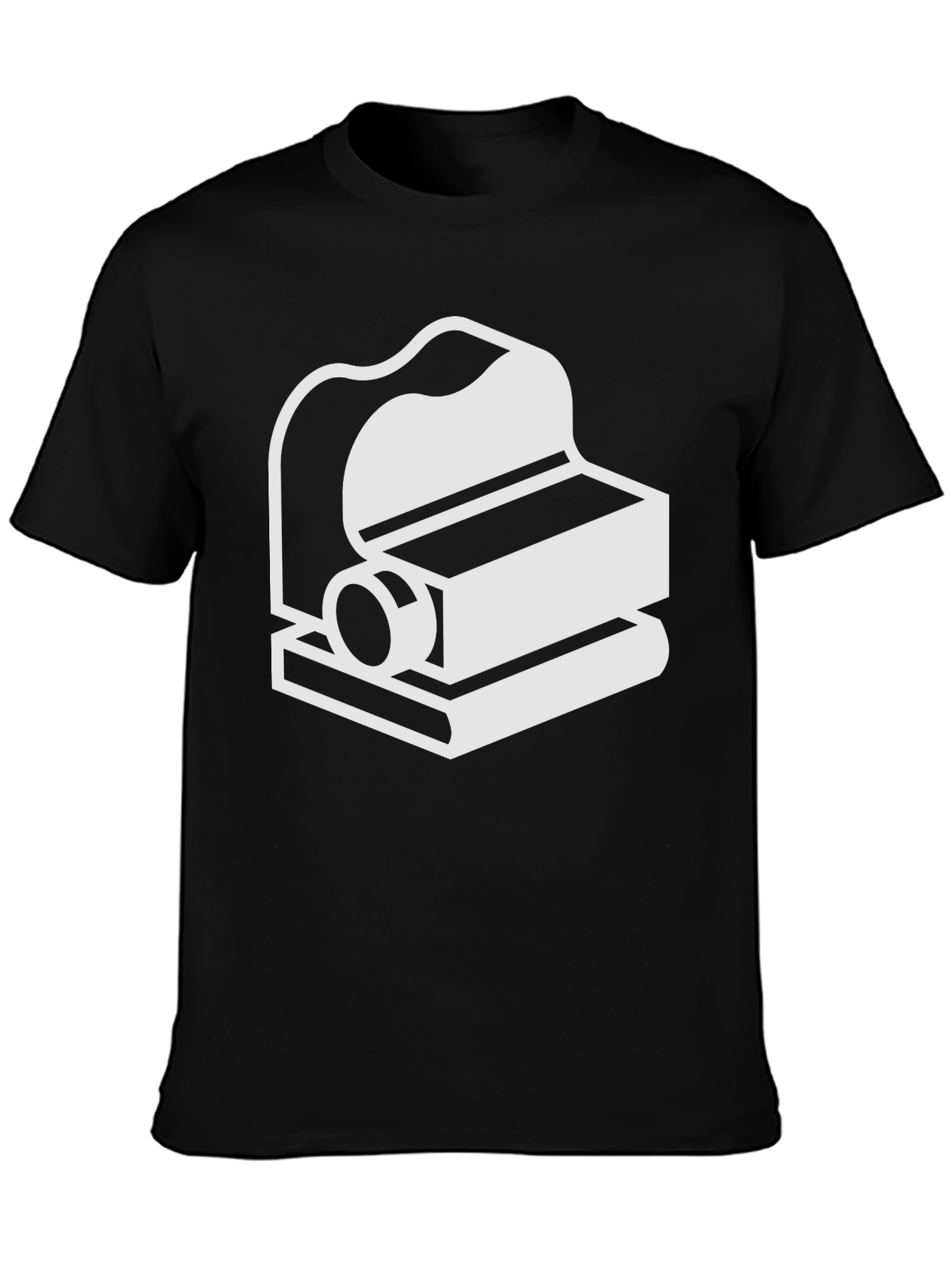 Black Abstract Typewriter Graphic T-Shirt view 3