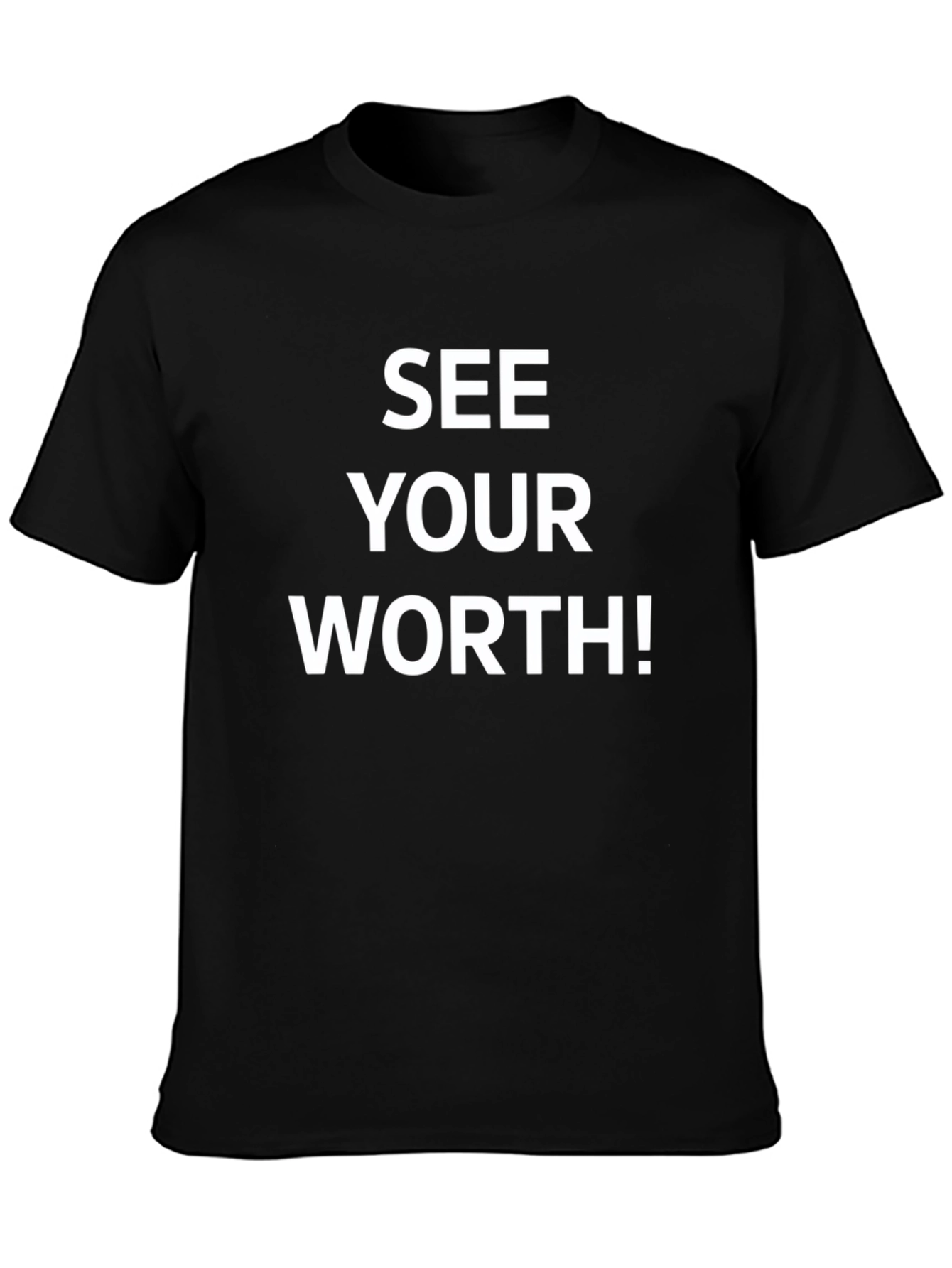 Black See Your Worth! Motivational Graphic Tee - Black view 3