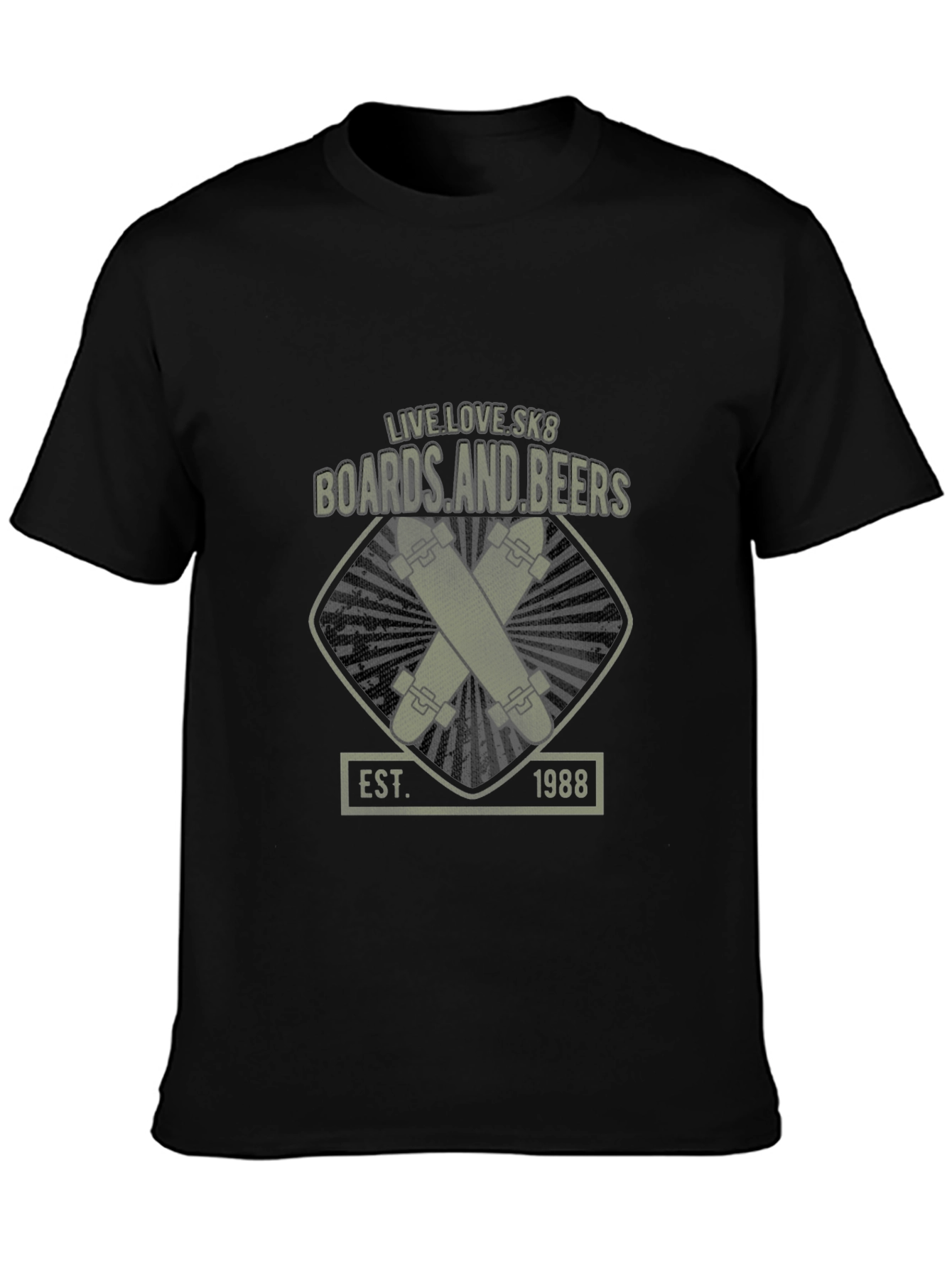 Black Boards and Beers Graphic T-Shirt - Live Love Skate - Black view 3