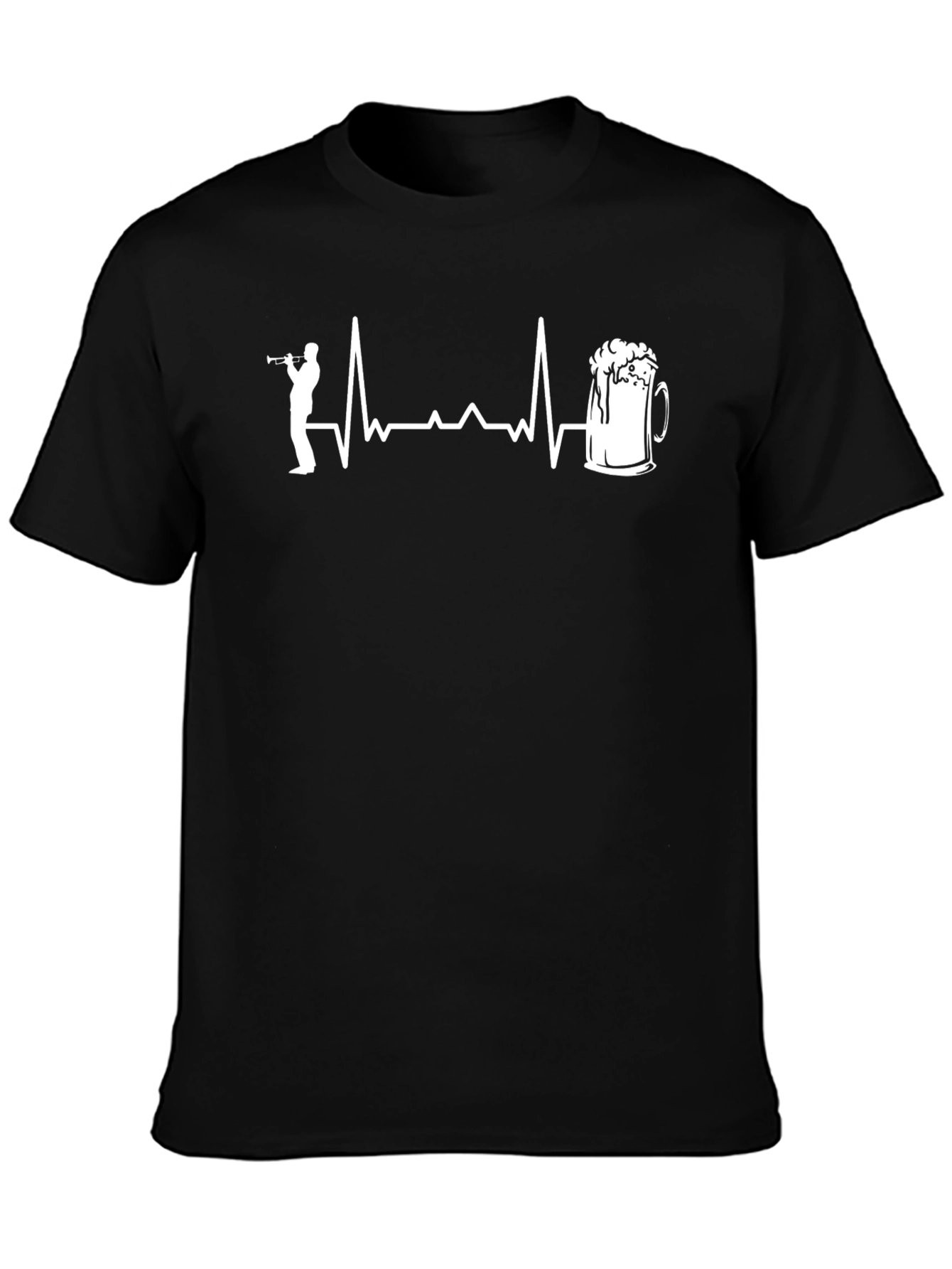 Black Trumpet Beer Heartbeat Graphic Tee view 3