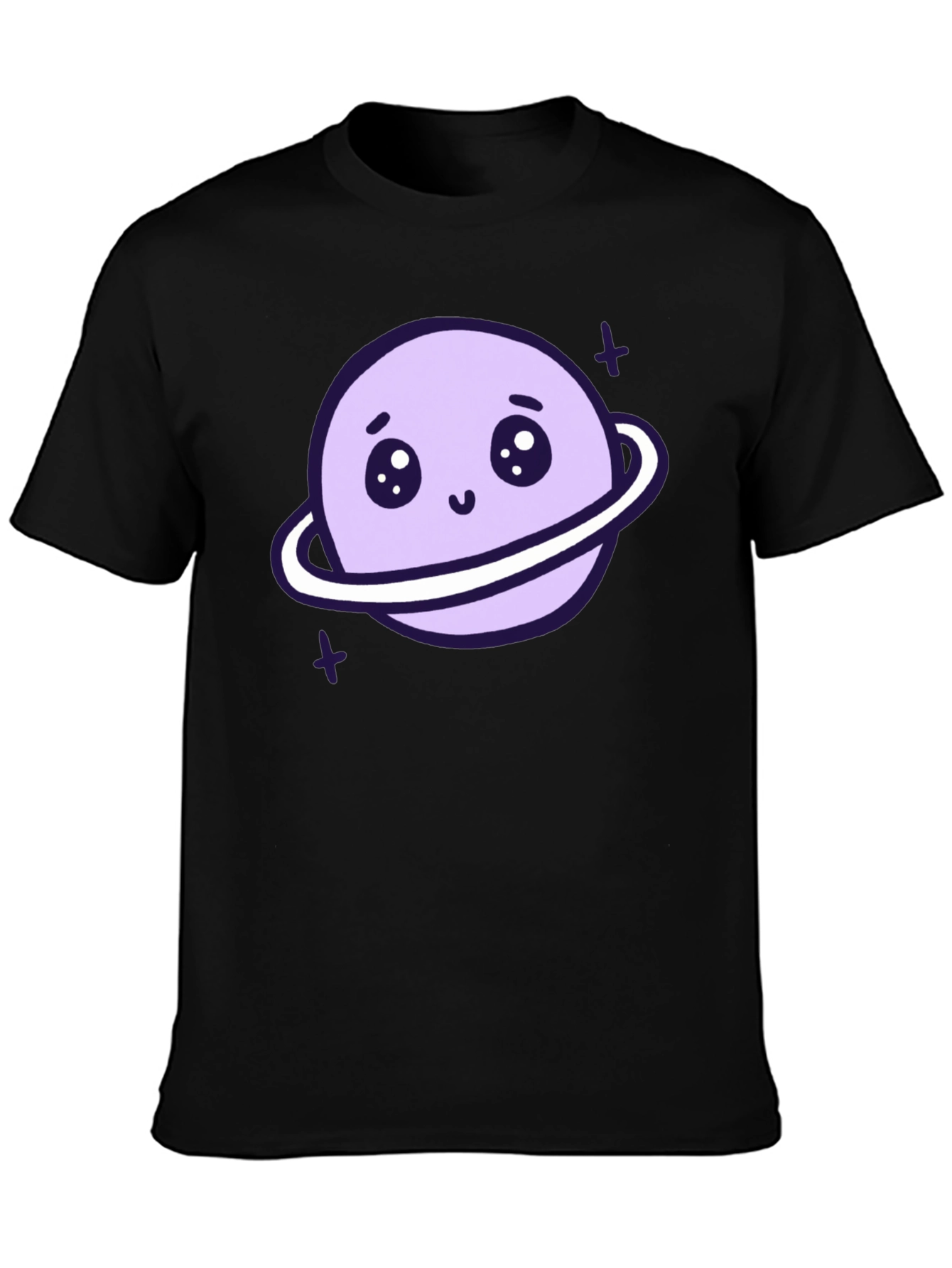 Black Cute Planet Graphic T-Shirt - Black view 3