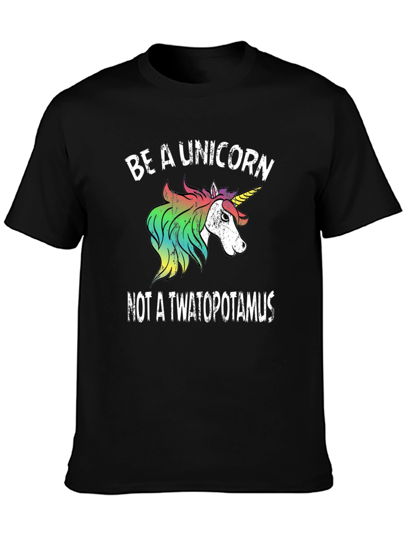 Black Be a Unicorn T-Shirt - Funny Graphic Tee view 3