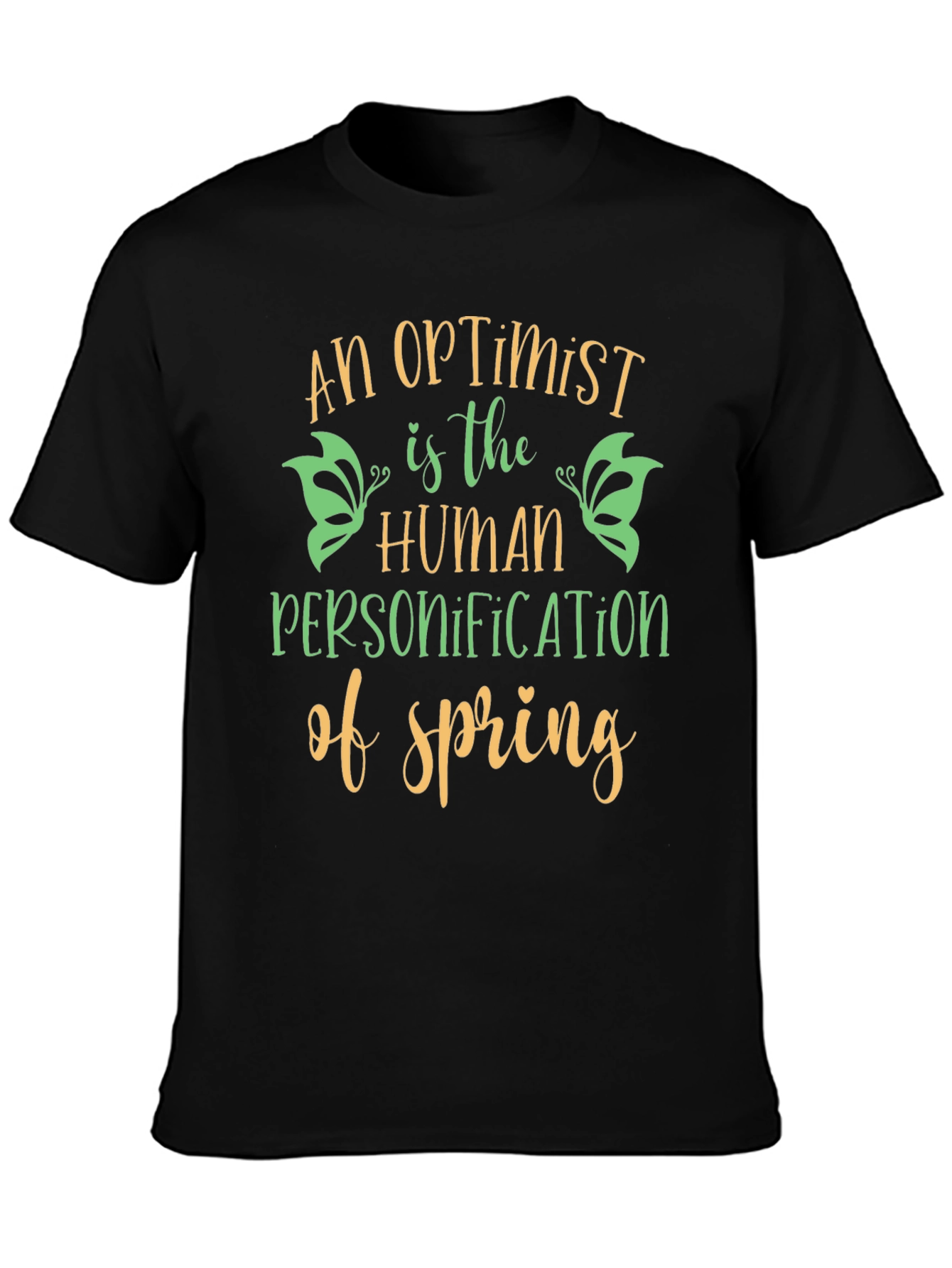 Black Optimist Spring T-Shirt -  Unisex Graphic Tee view 3