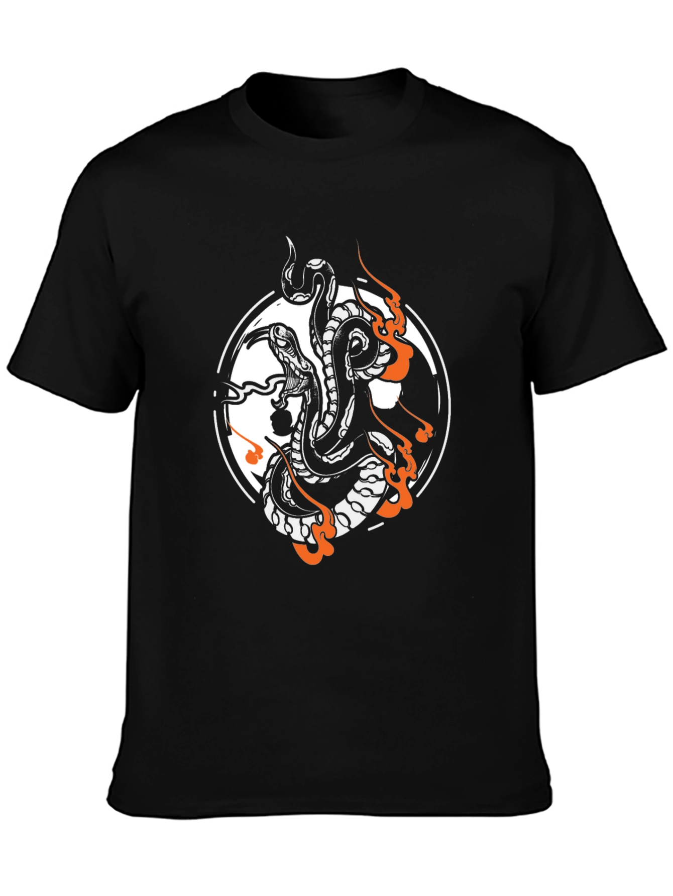Black Snake Tattoo Graphic Tee - Black Cotton Blend view 3