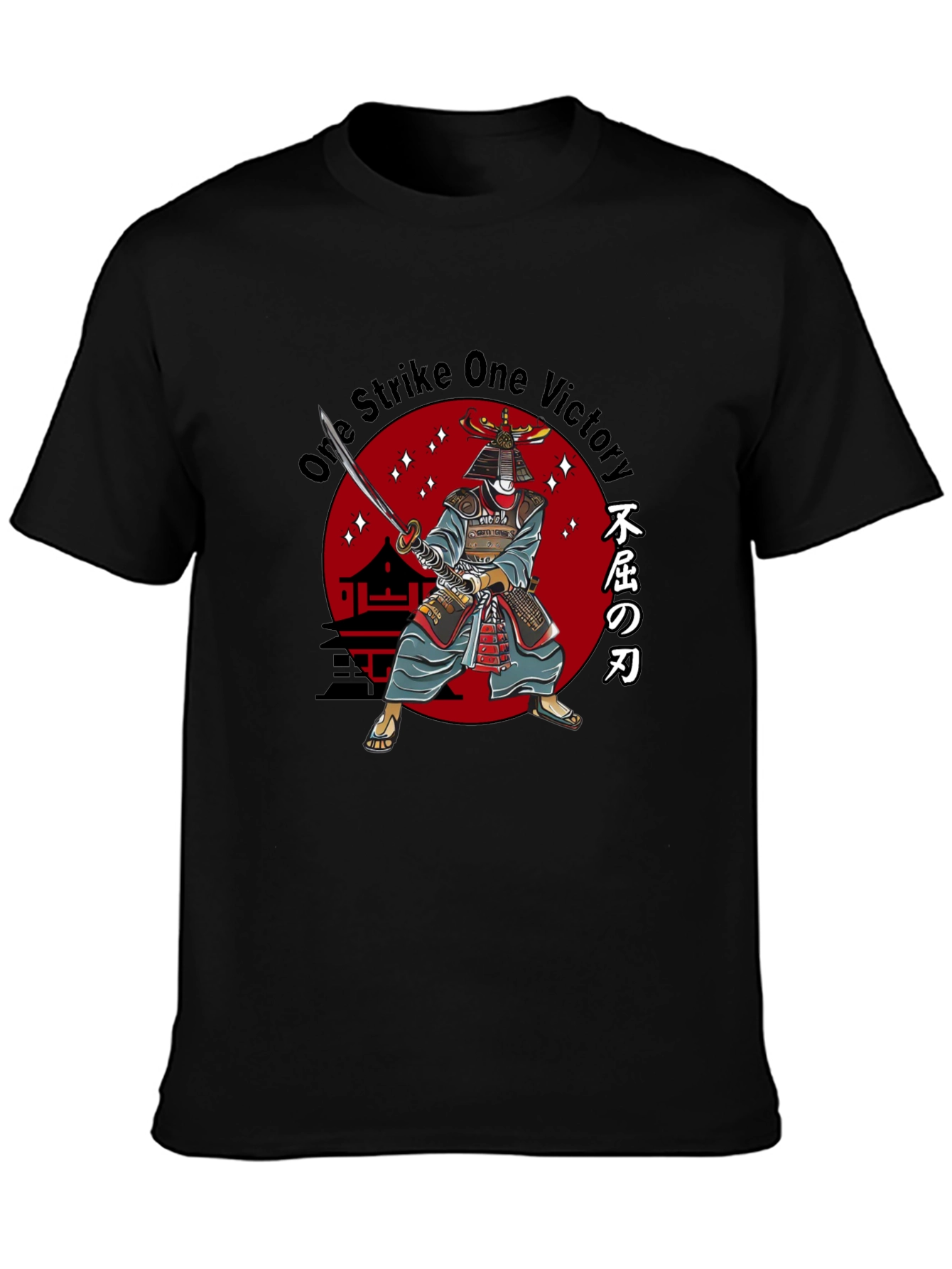 Black Samurai One Strike Victory Graphic Tee view 3