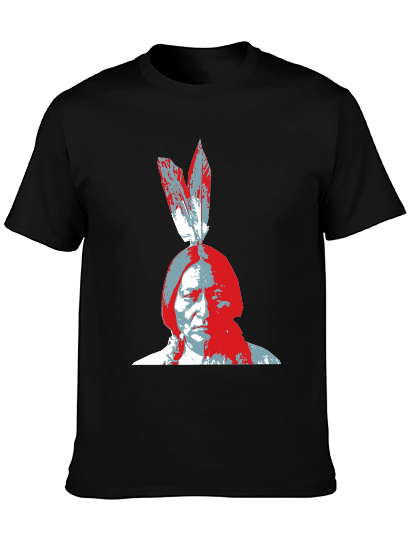 Black Native American Chief Graphic Tee view 3