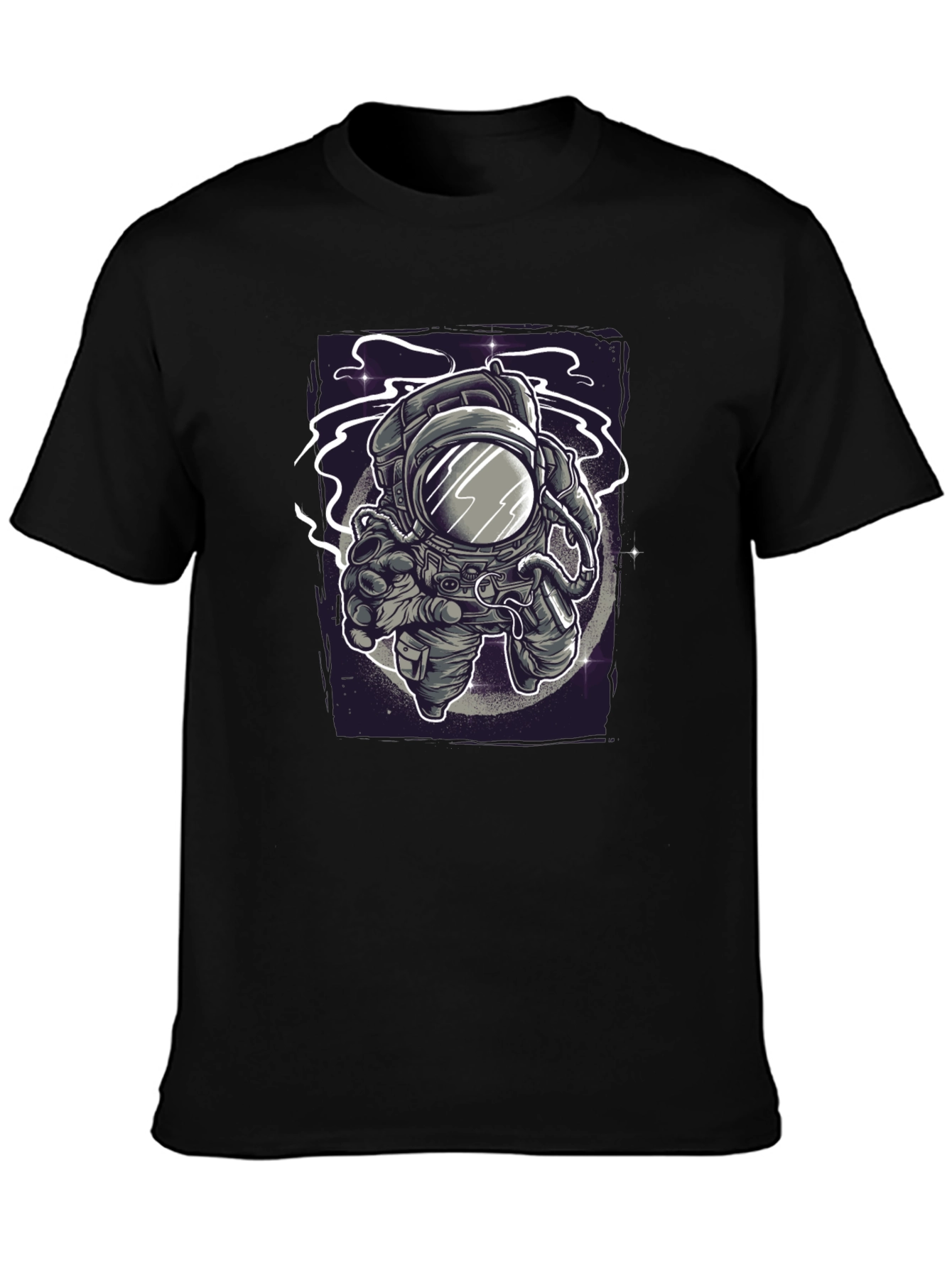 Black Astronaut Graphic Tee - Space Exploration T-Shirt view 3