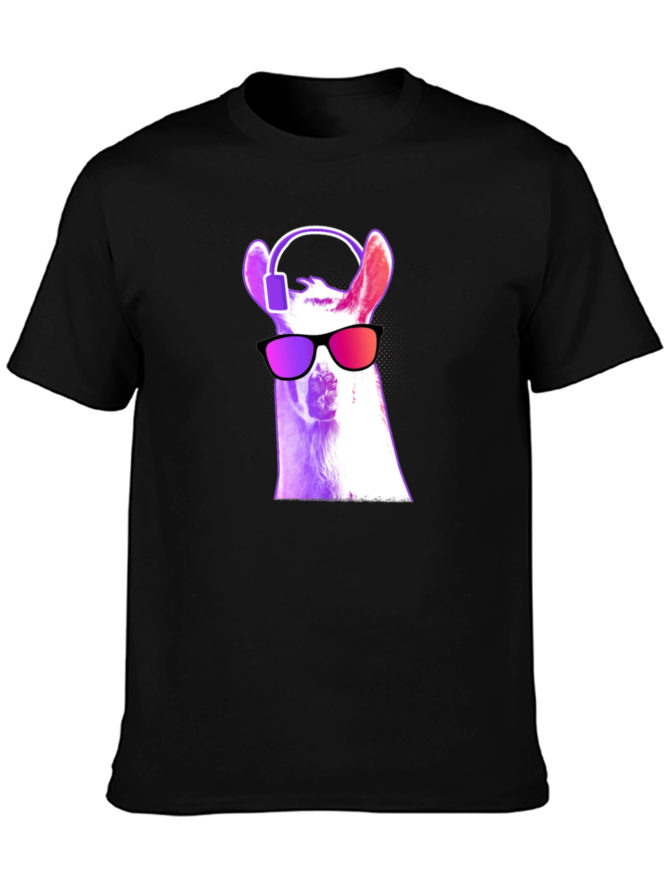 Black Cool Llama Graphic Tee view 3