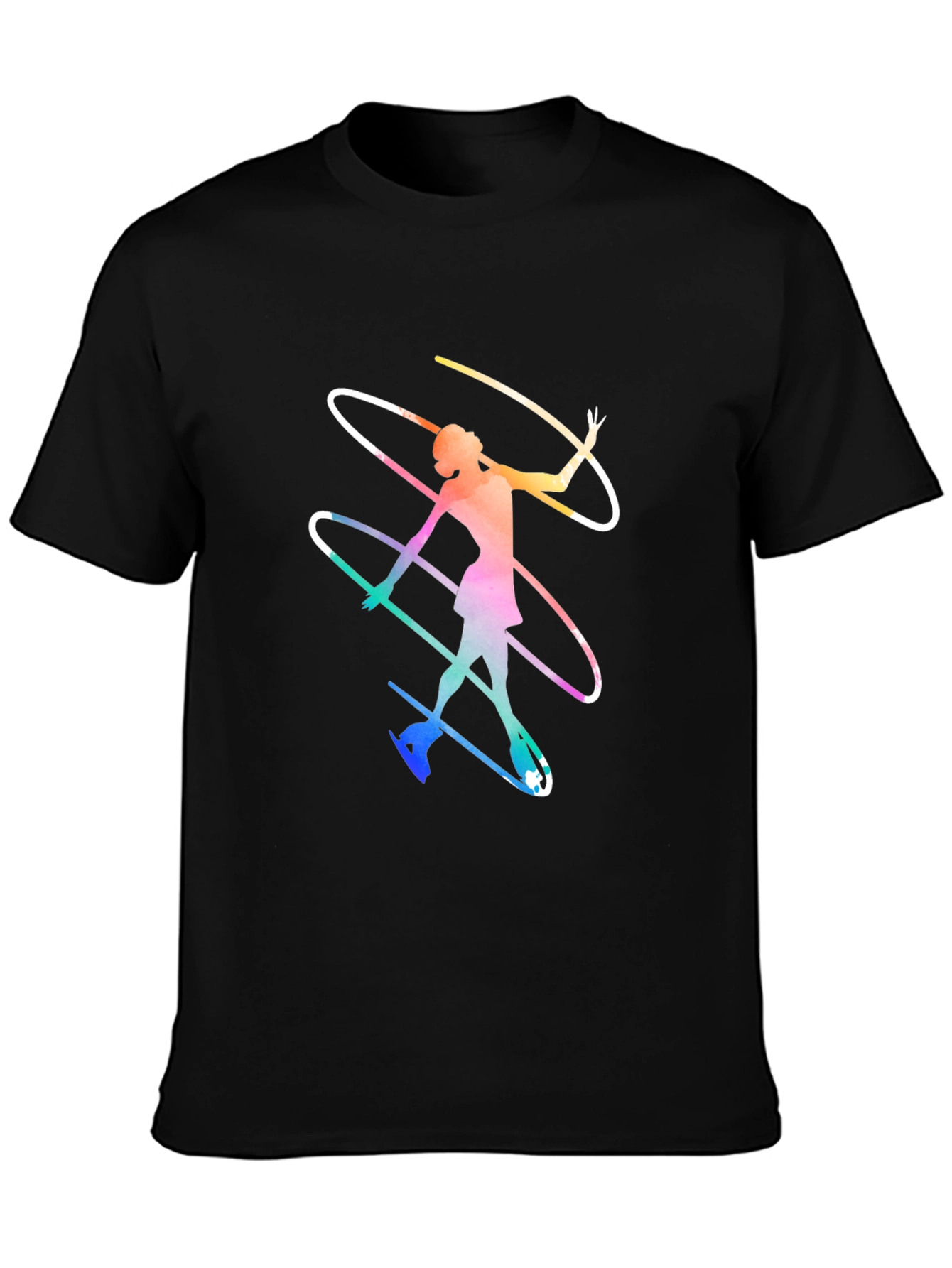 Figure Skater Graphic Tee - Black Cotton Shirt - 3