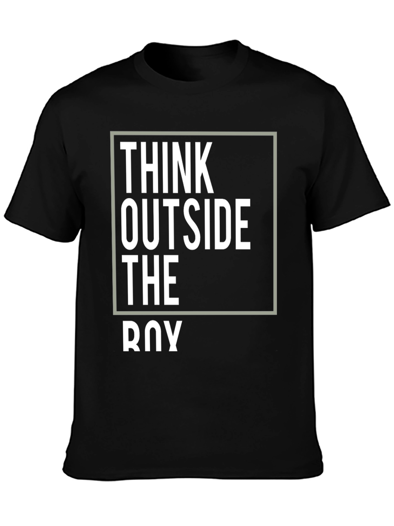 Black Think Outside the Box Graphic Tee - Men's Black T-Shirt view 3