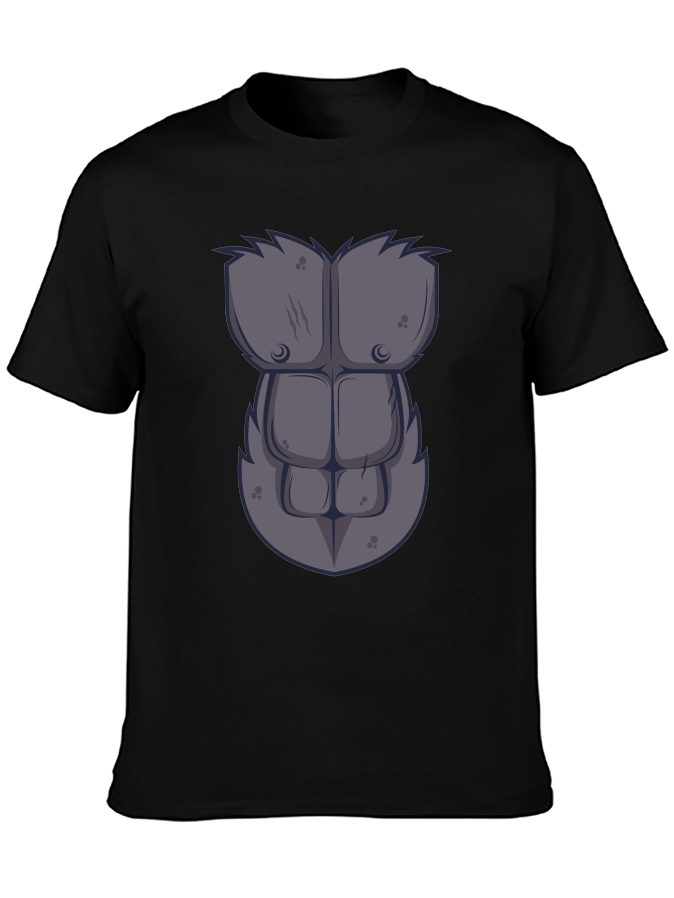 Black Gorilla Chest Graphic Tee - Novelty Muscle Shirt view 3