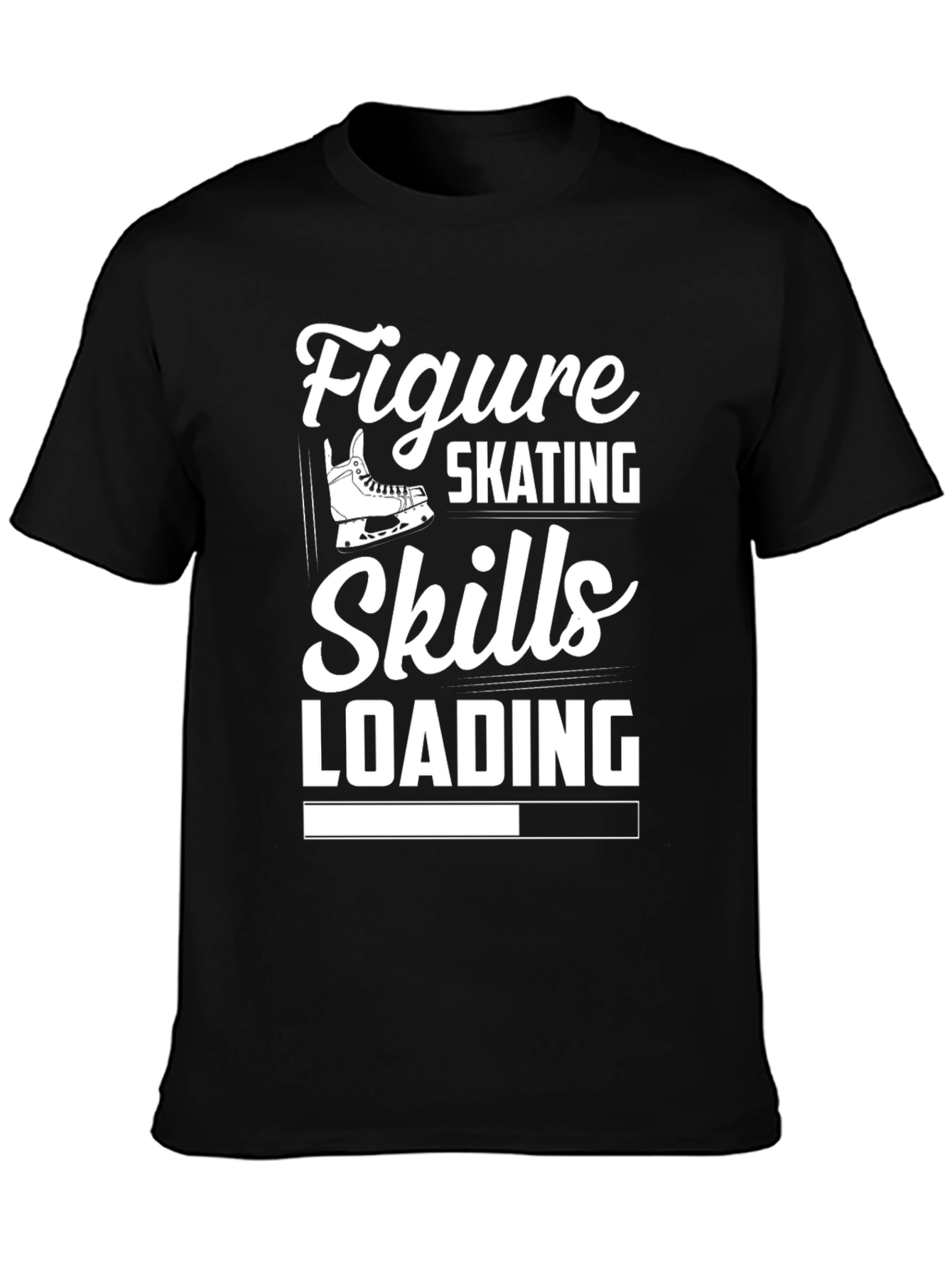 Black Figure Skating Skills Loading T-Shirt - Black view 3