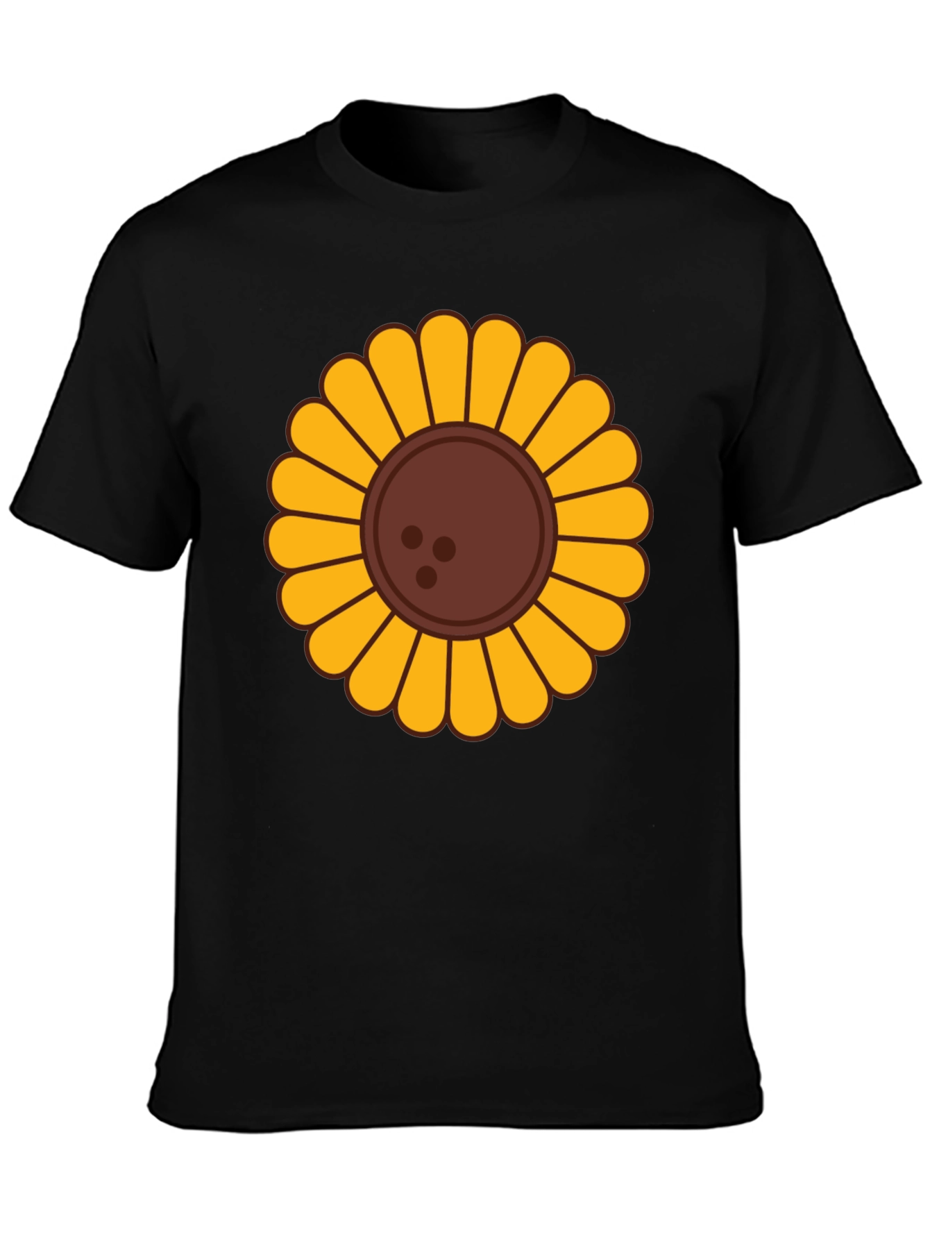 Black Sunflower Graphic T-Shirt - Unisex Black Tee view 3