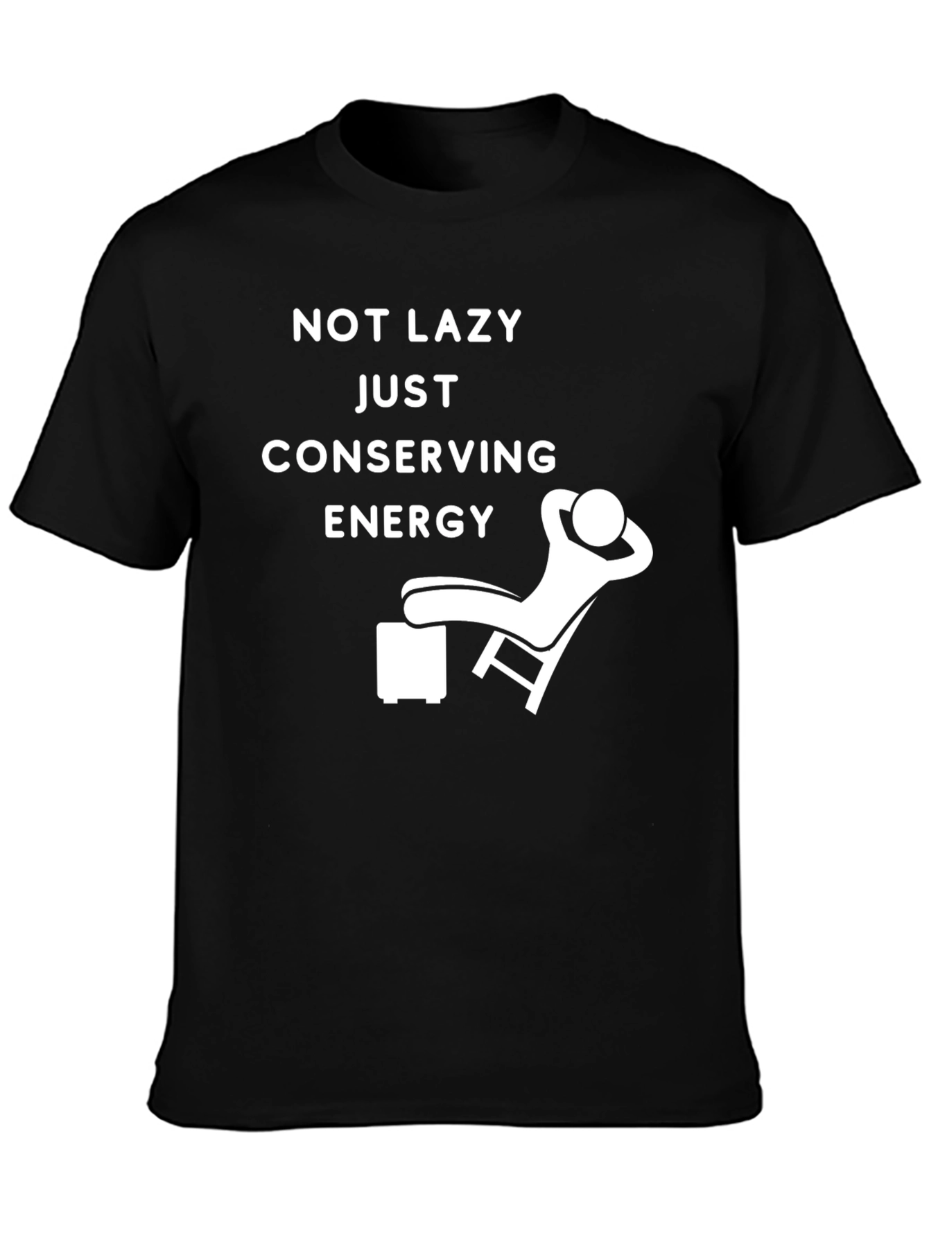 Black Conserving Energy Graphic Tee - Relaxed Fit Black T-Shirt view 3