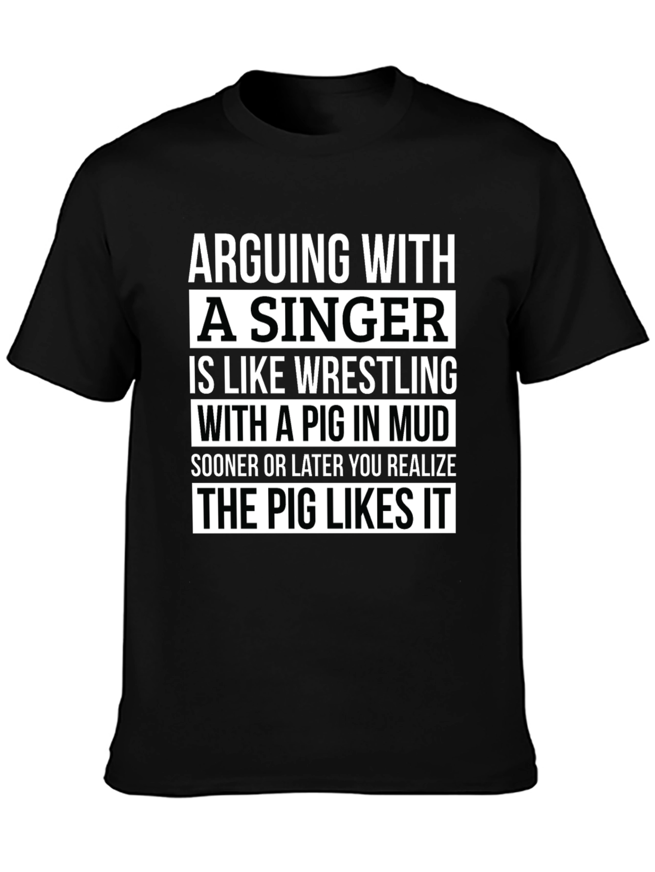 Black Arguing with a Singer T-Shirt - Funny Musician Tee view 3