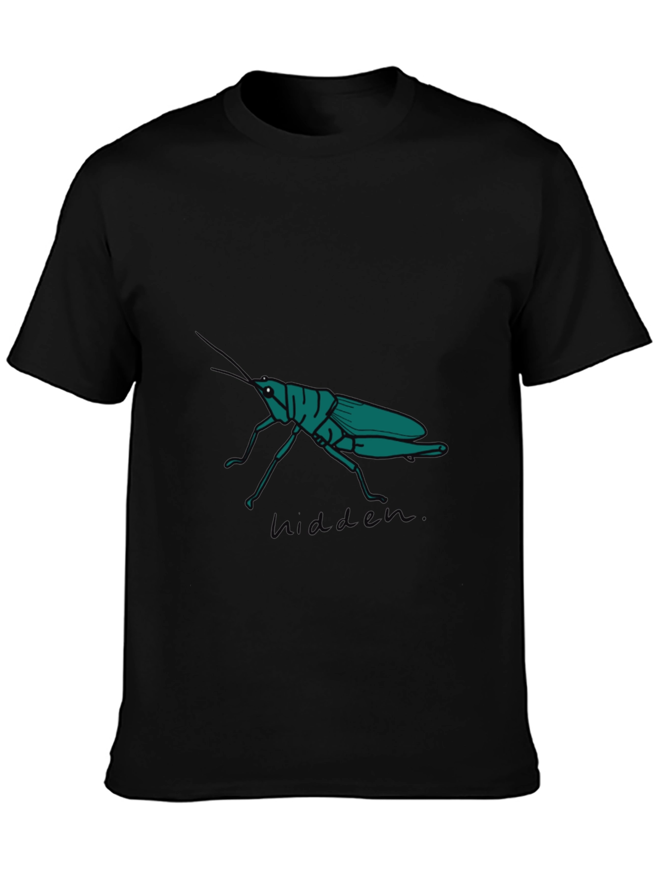 Black Grasshopper Graphic Tee - Hidden Nature Design view 3