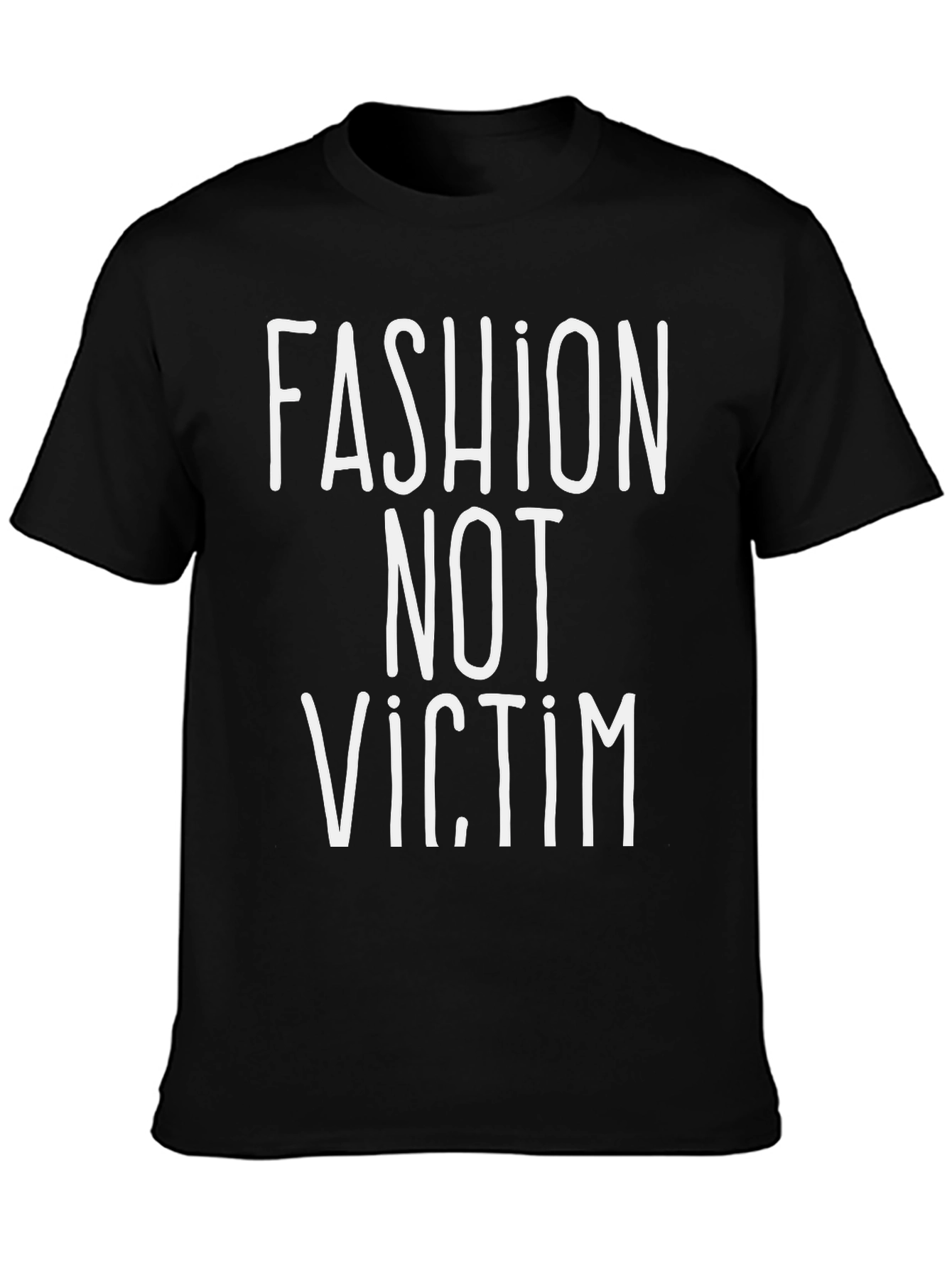 Black Fashion Not Victim Graphic Tee view 3