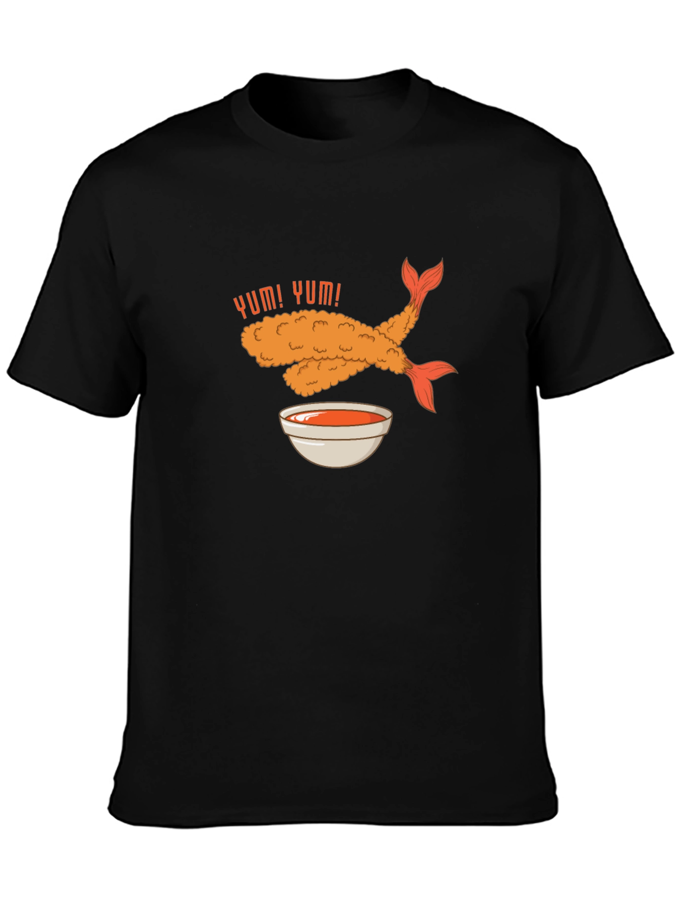 Black Yum! Tempura Shrimp Graphic T-Shirt view 3
