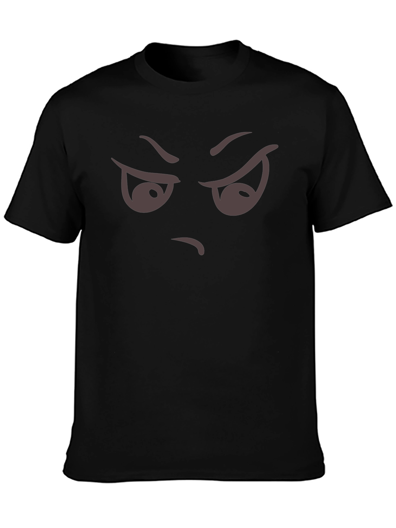 Black Funny Angry Face Graphic T-Shirt view 3