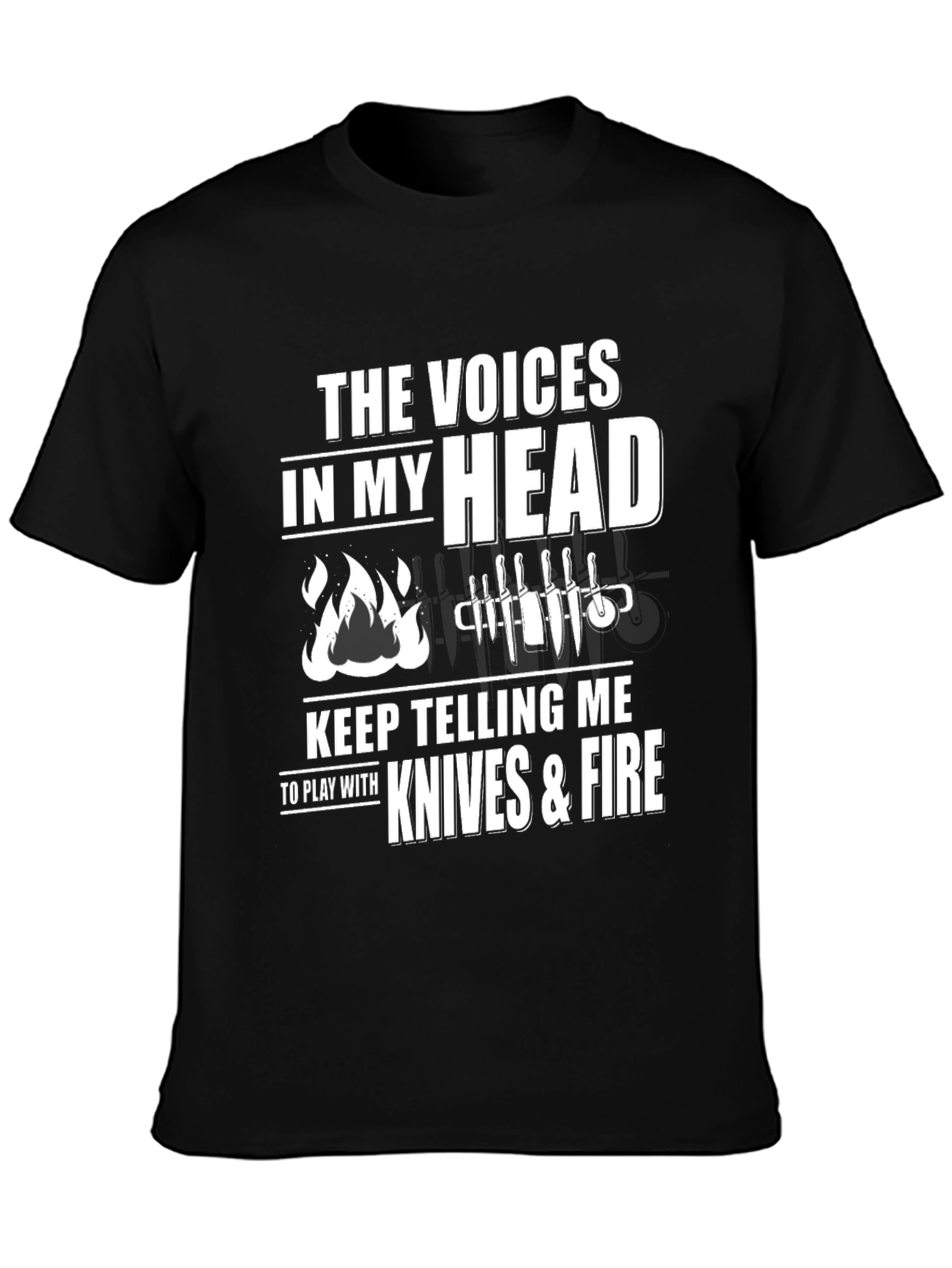 Black Knives & Fire T-Shirt Funny Chef BBQ Grill Gift view 3